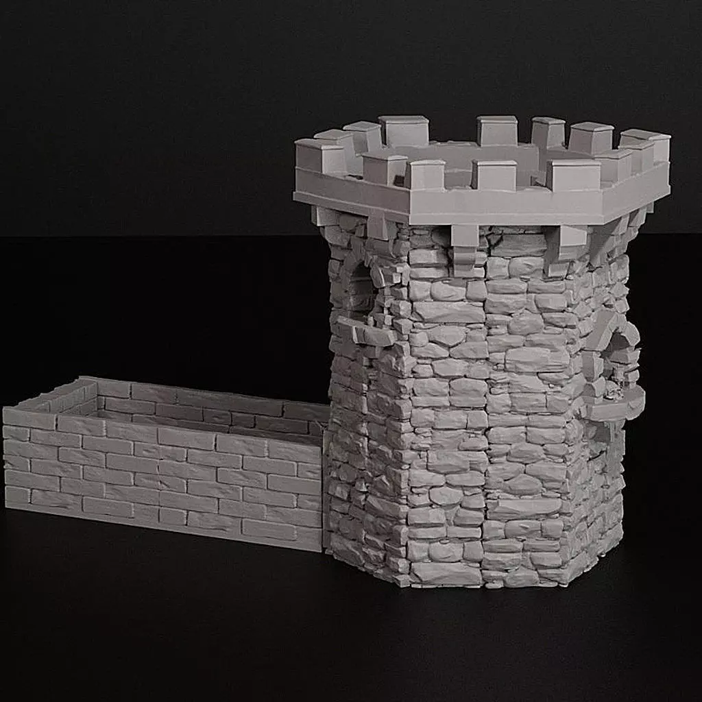 Modular Dice Tower in Two Parts - Medieval Castle   3D print model_4