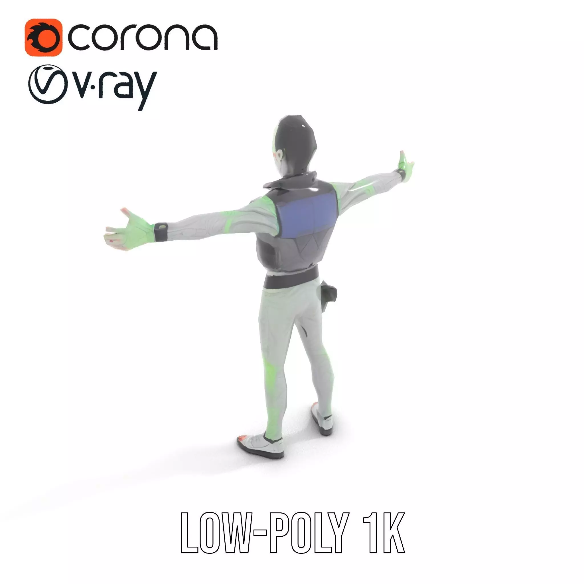 Neon Zombie Character model pack Low-poly 3D model_7