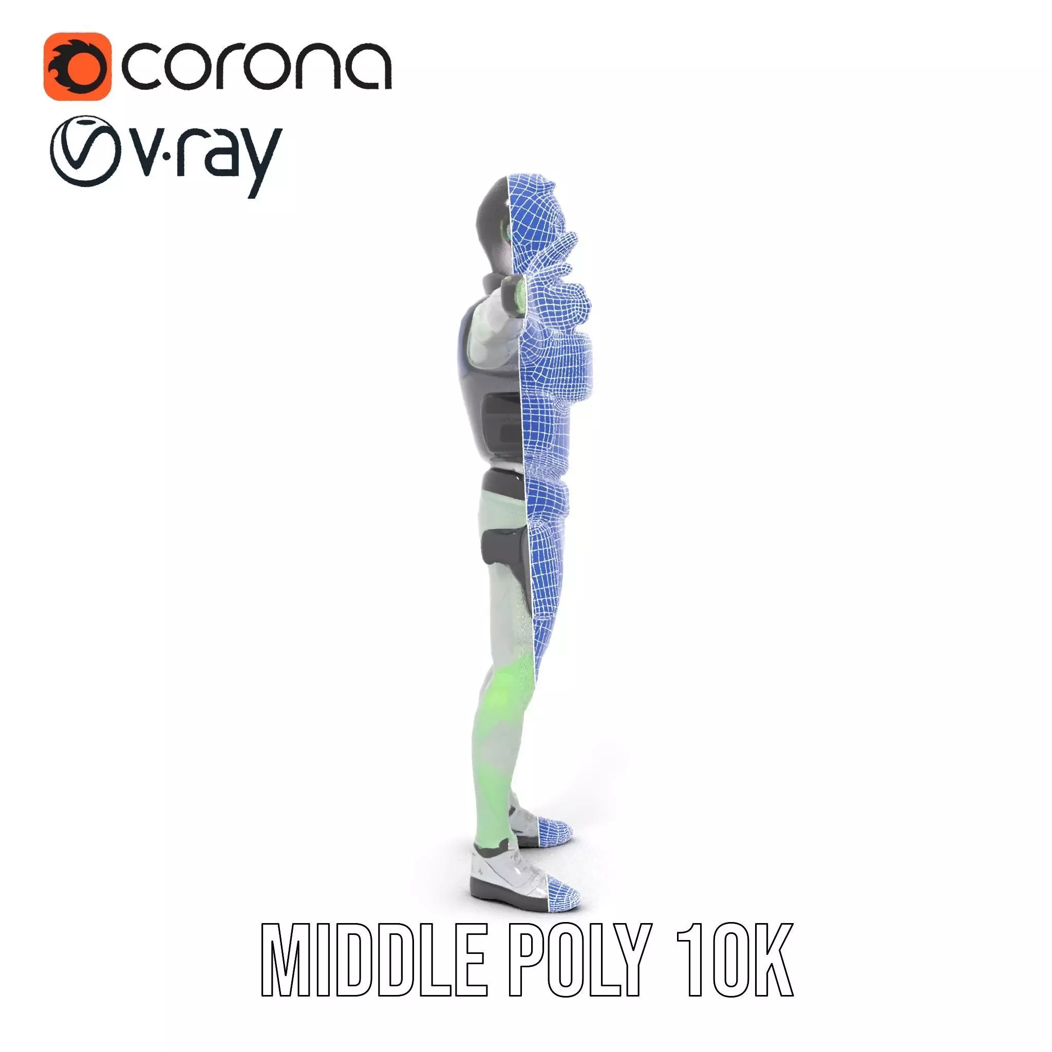 Neon Zombie Character model pack Low-poly 3D model_26