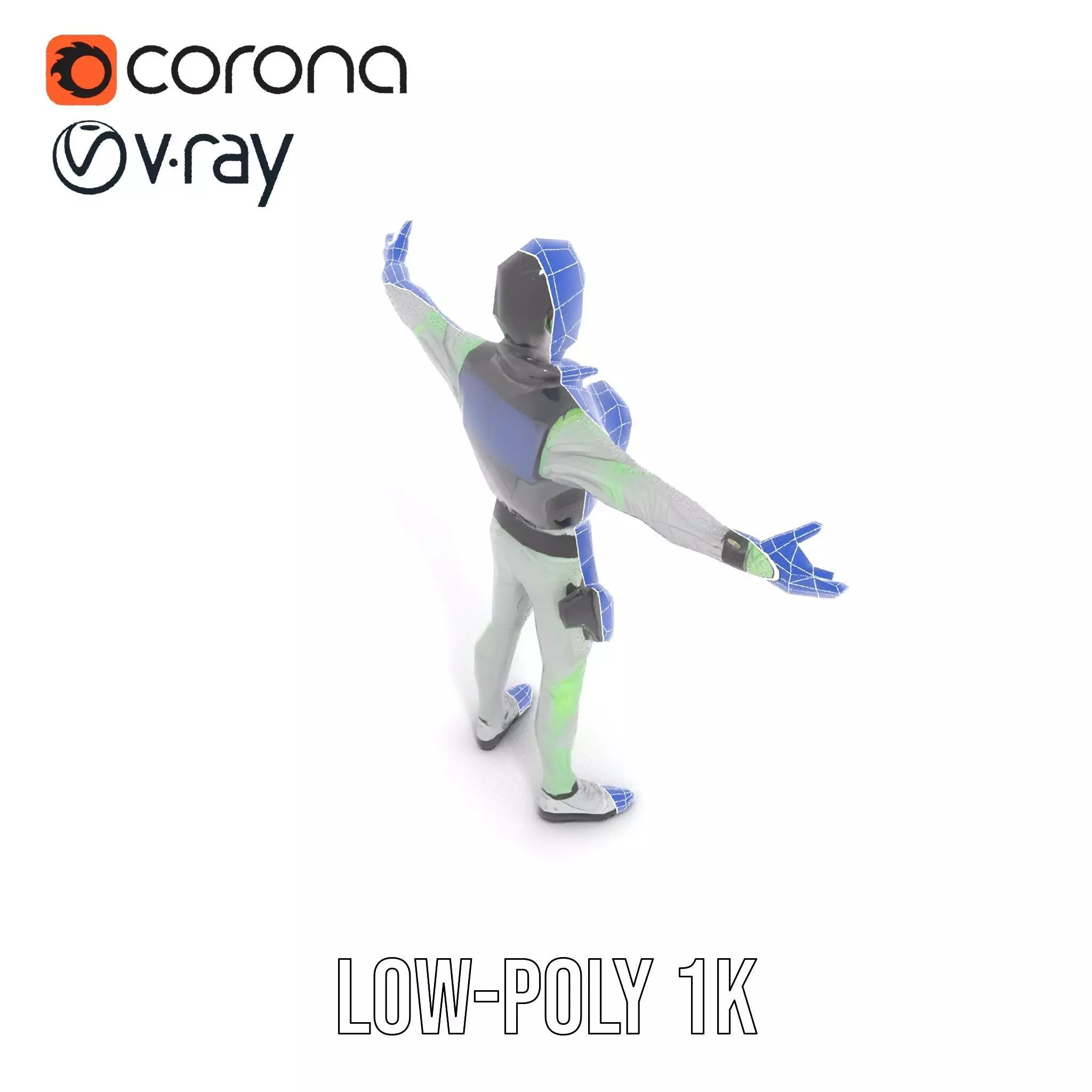 Neon Zombie Character model pack Low-poly 3D model_30