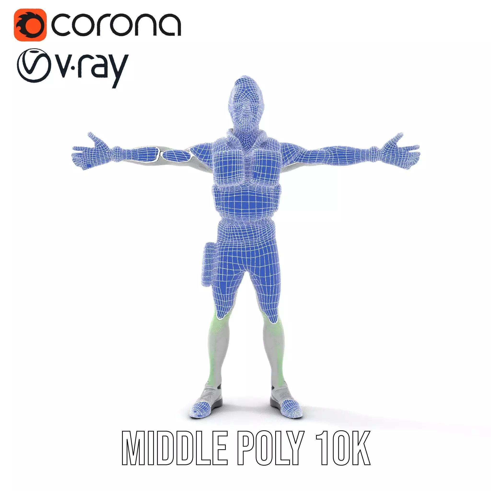 Neon Zombie Character model pack Low-poly 3D model_29