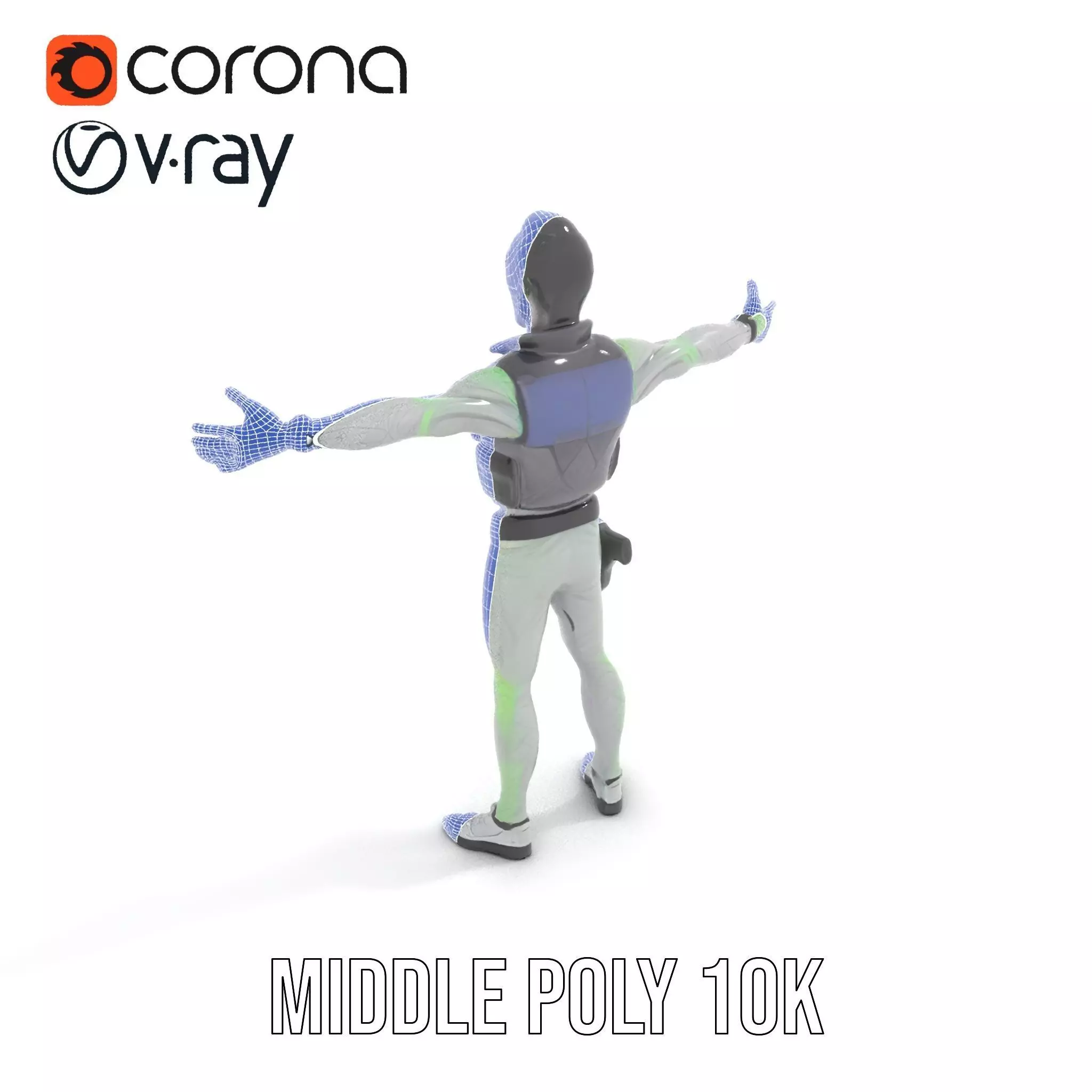 Neon Zombie Character model pack Low-poly 3D model_15