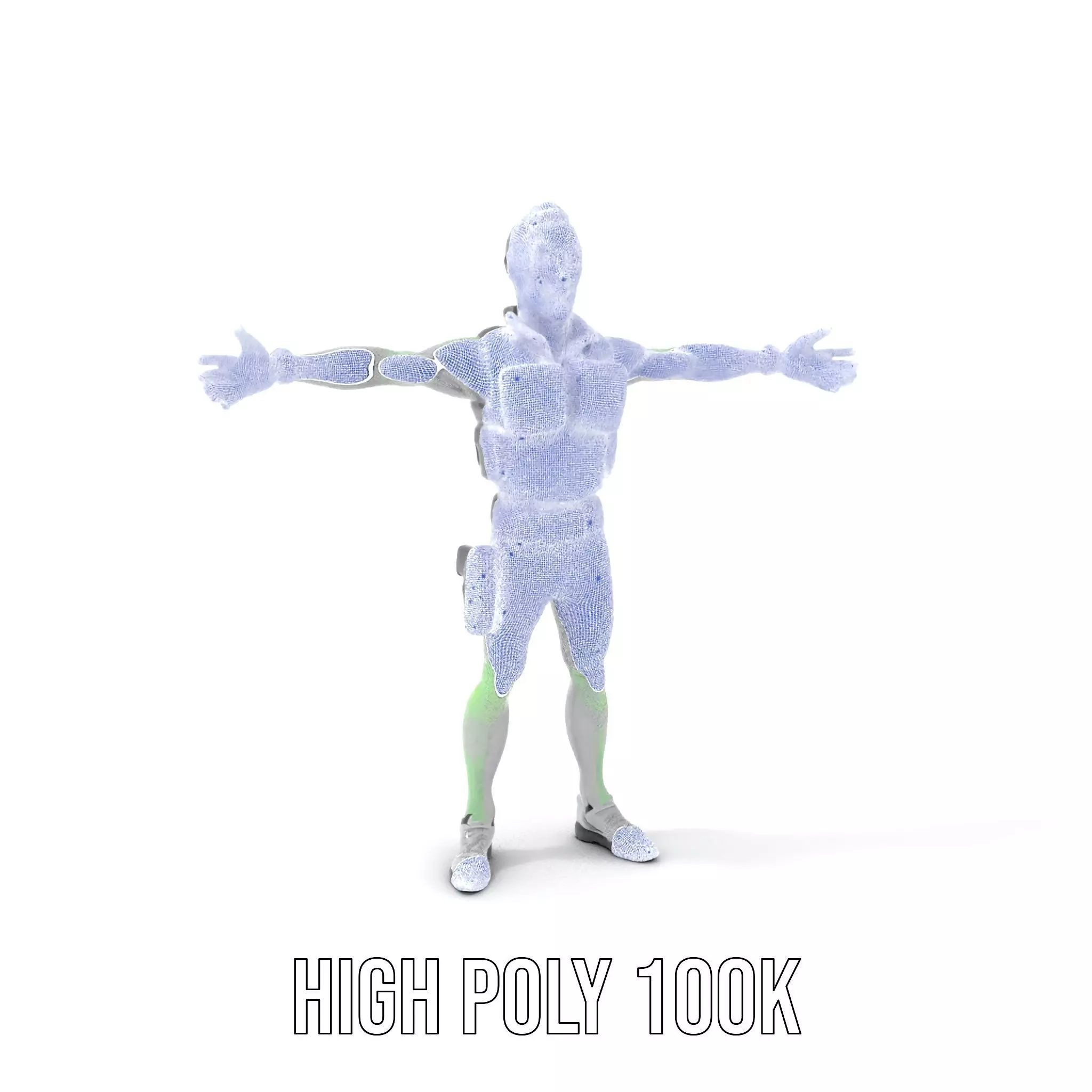 Neon Zombie Character model pack Low-poly 3D model_4