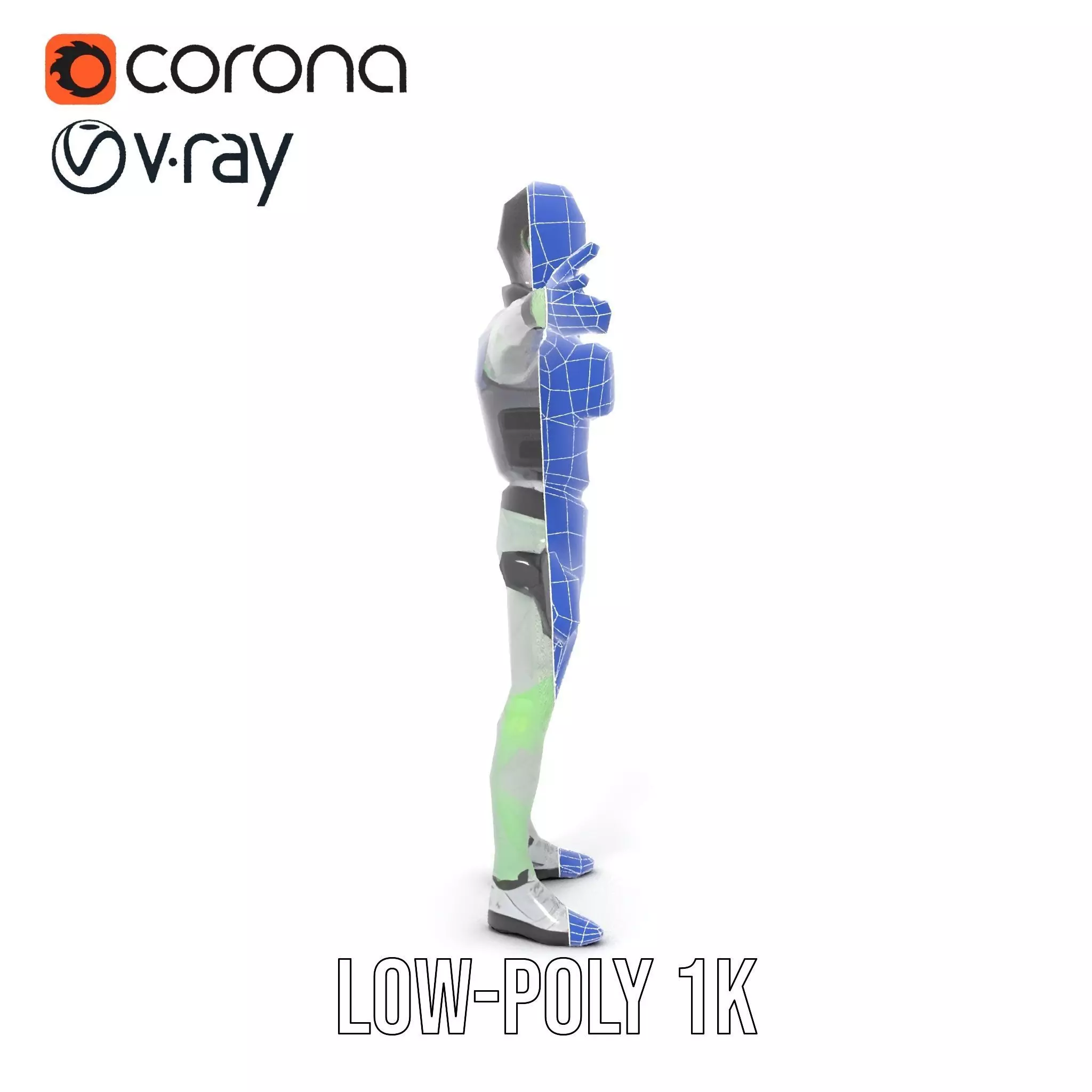 Neon Zombie Character model pack Low-poly 3D model_19