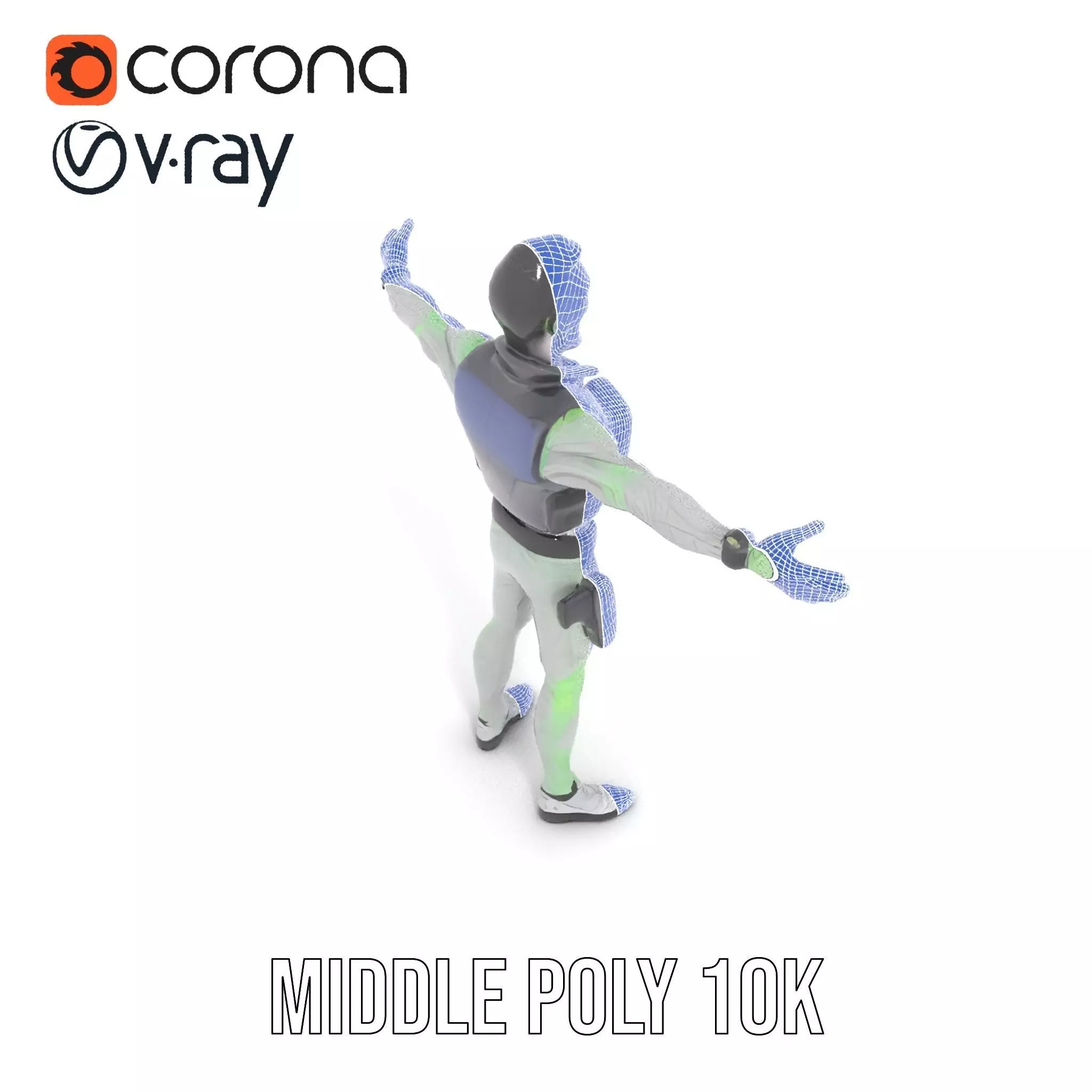 Neon Zombie Character model pack Low-poly 3D model_23