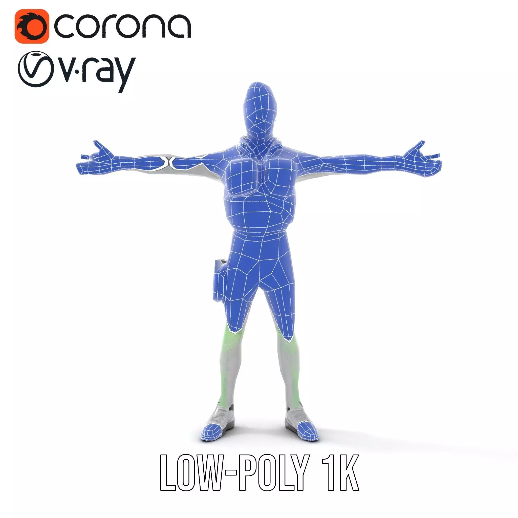 Neon Zombie Character model pack Low-poly 3D model_24