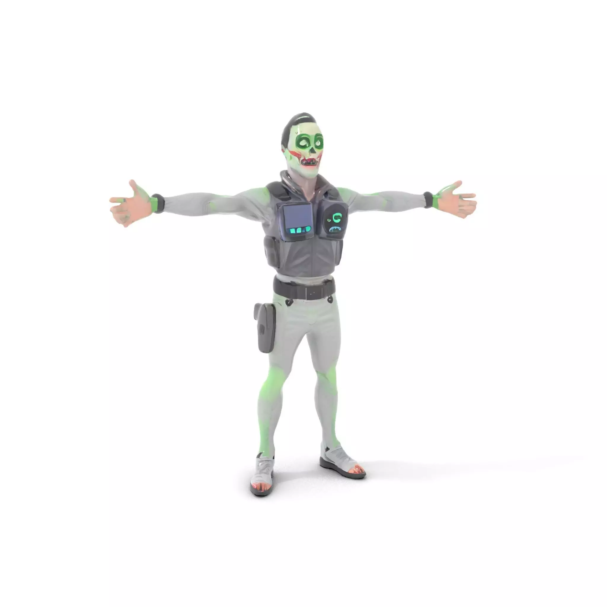 Neon Zombie Character model pack Low-poly 3D model_20