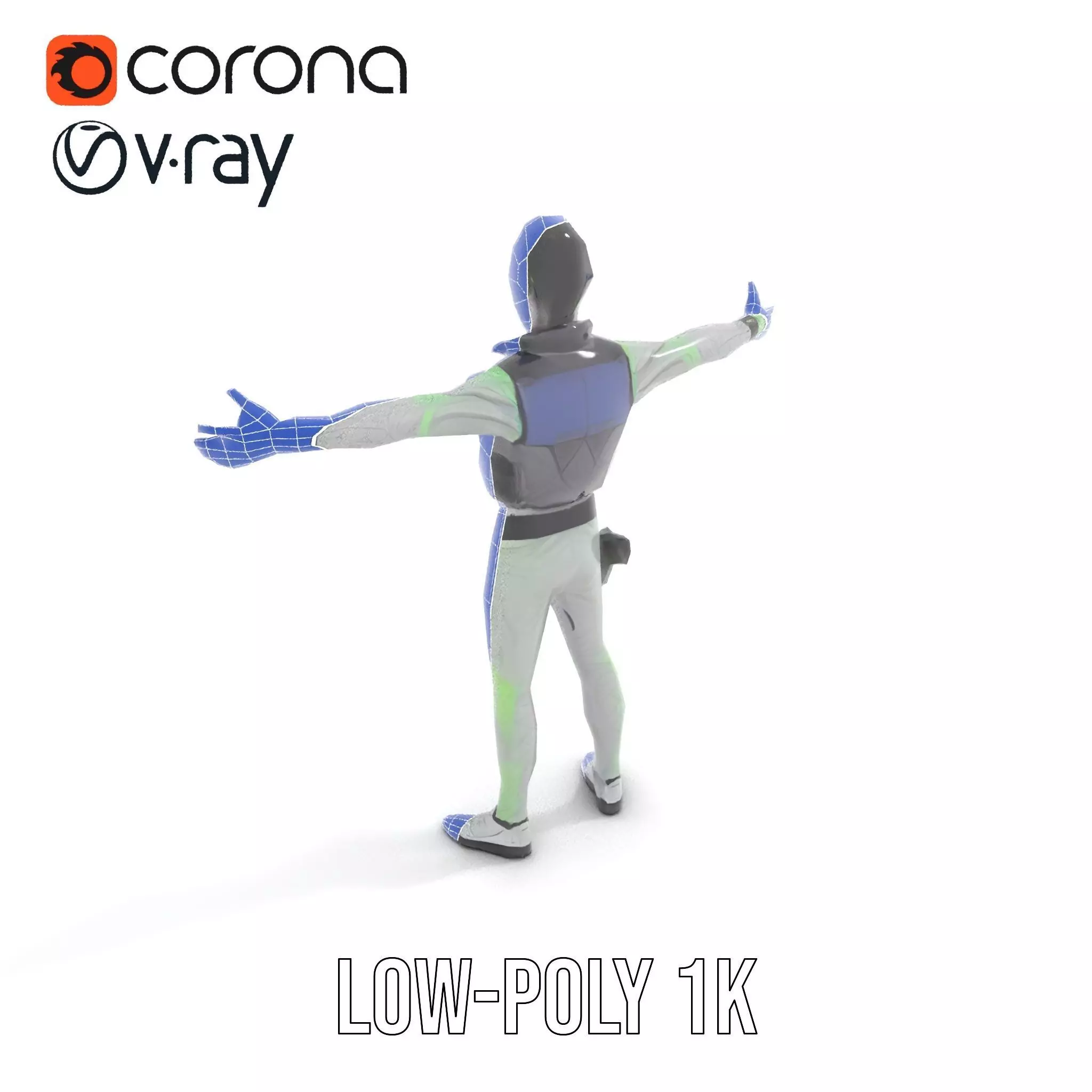 Neon Zombie Character model pack Low-poly 3D model_27