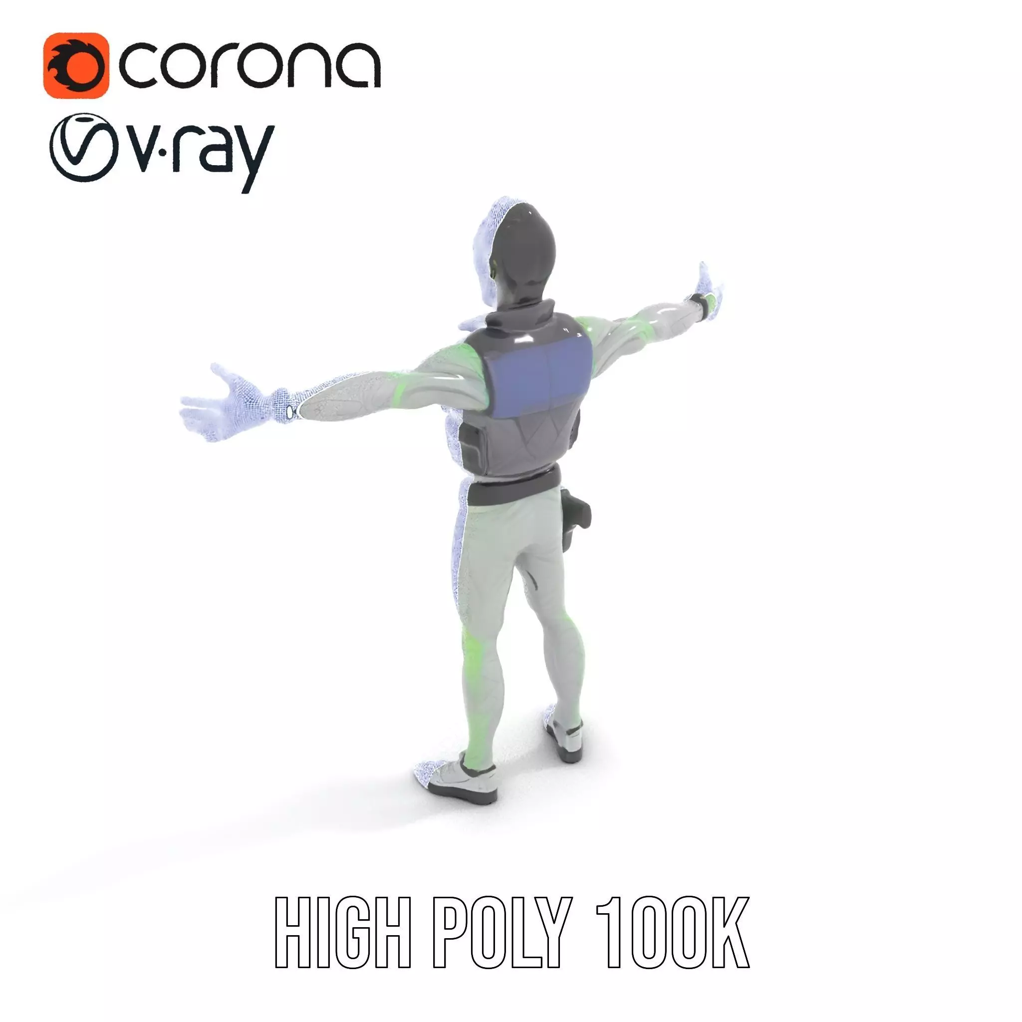 Neon Zombie Character model pack Low-poly 3D model_22