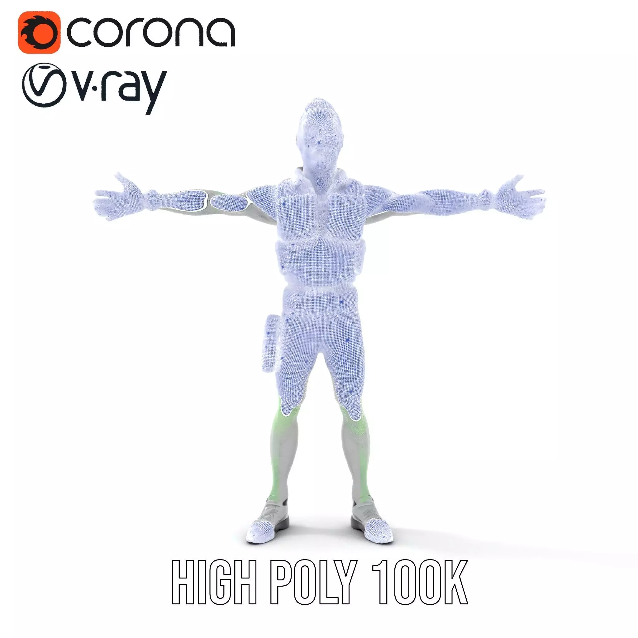 Neon Zombie Character model pack Low-poly 3D model_32