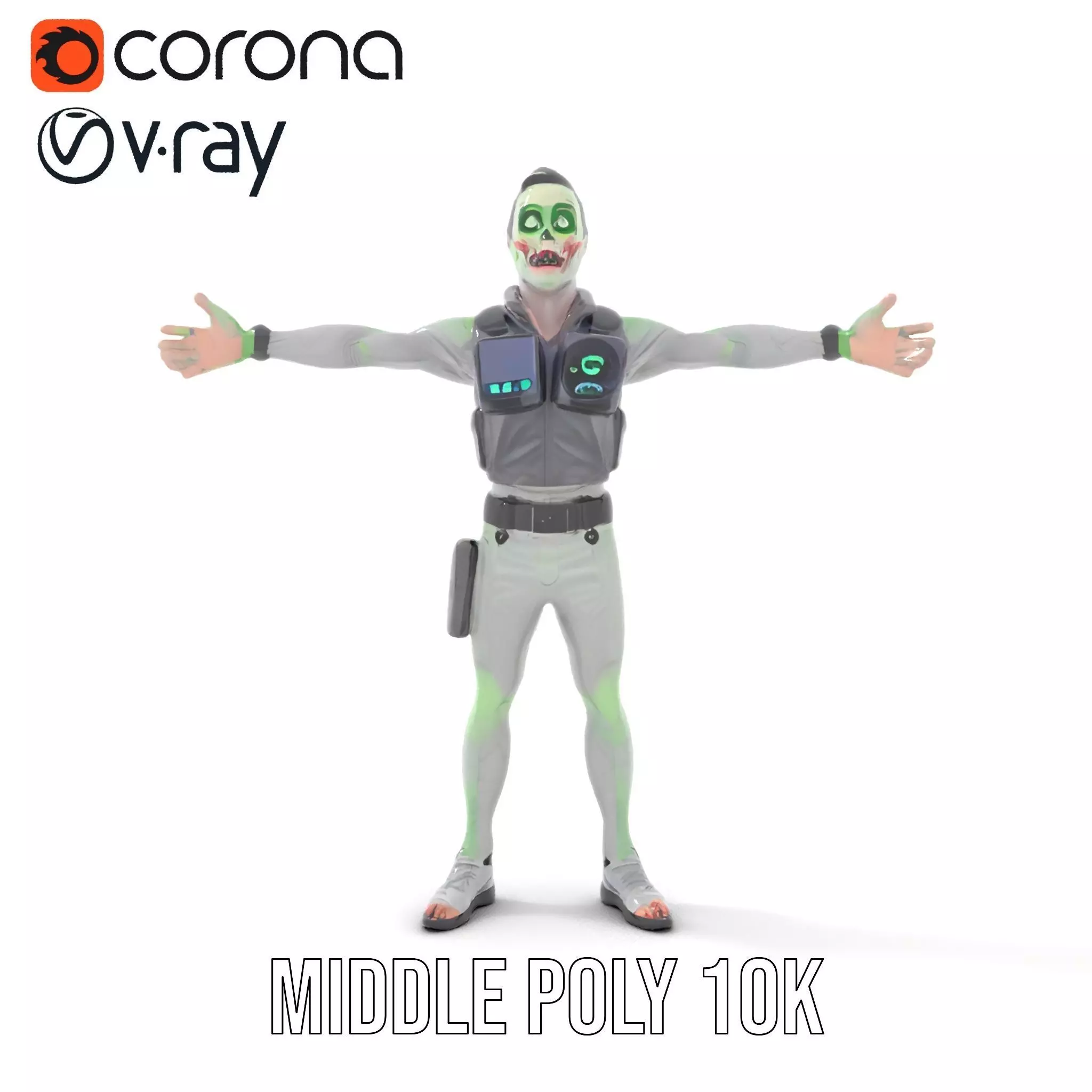 Neon Zombie Character model pack Low-poly 3D model_18