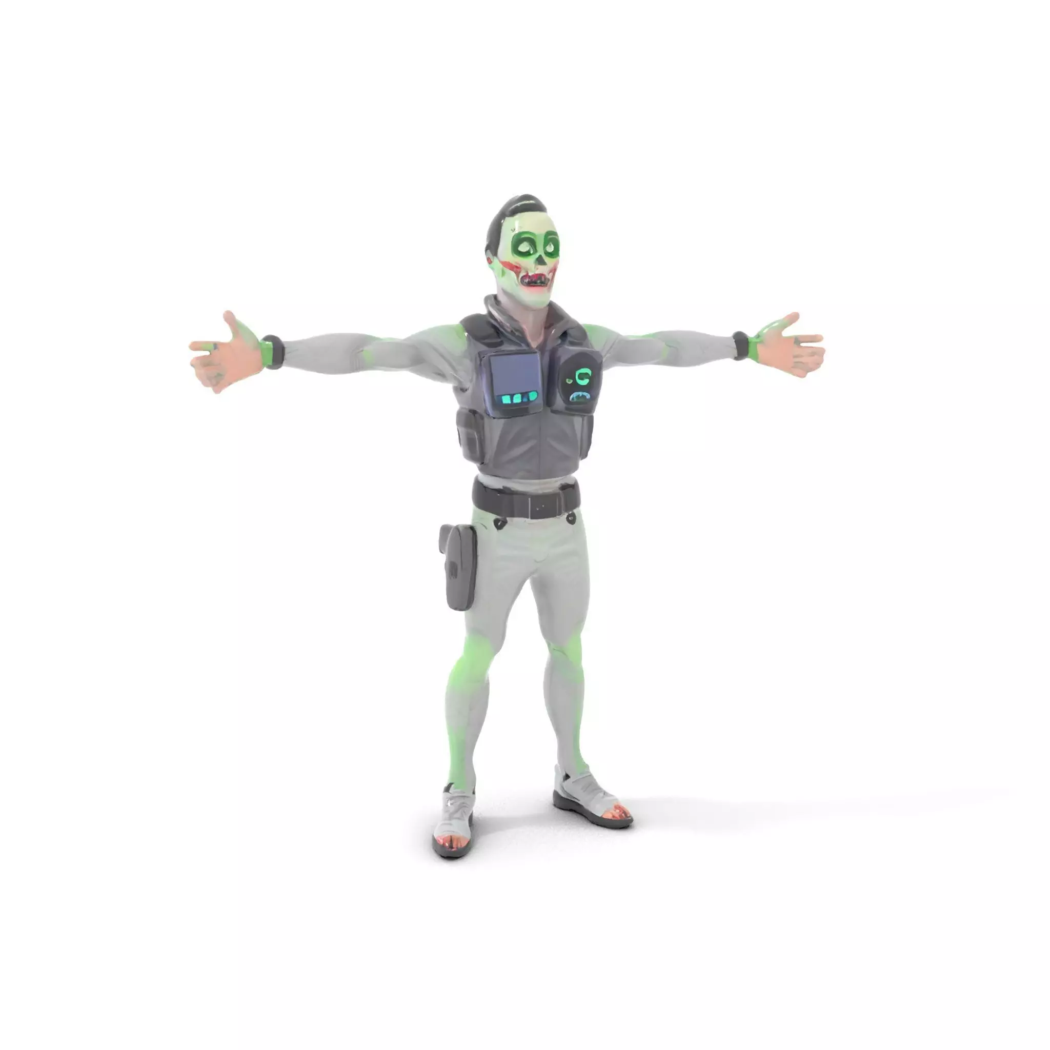 Neon Zombie Character model pack Low-poly 3D model_0