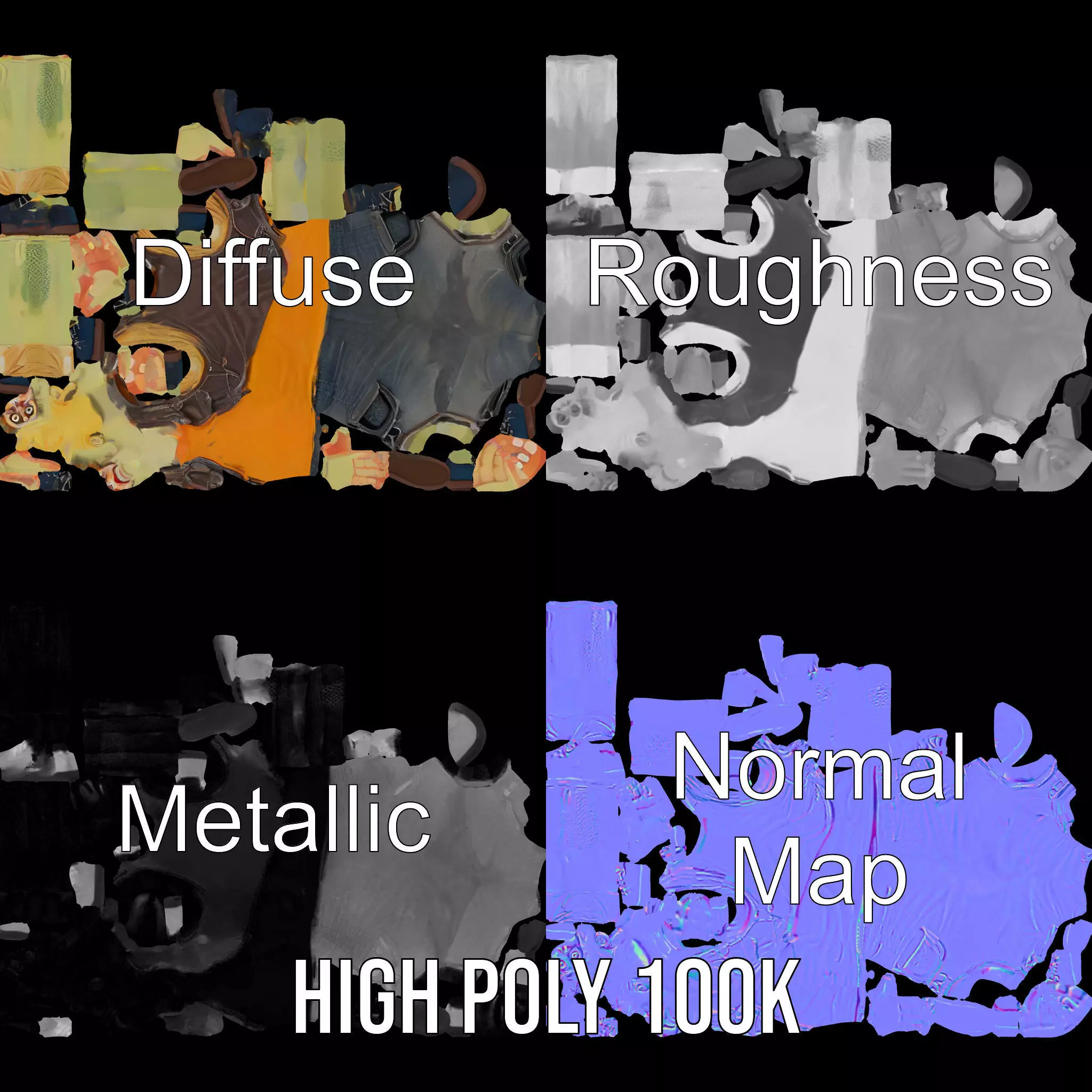 Quirky Zombie Character model pack Low-poly 3D model_3