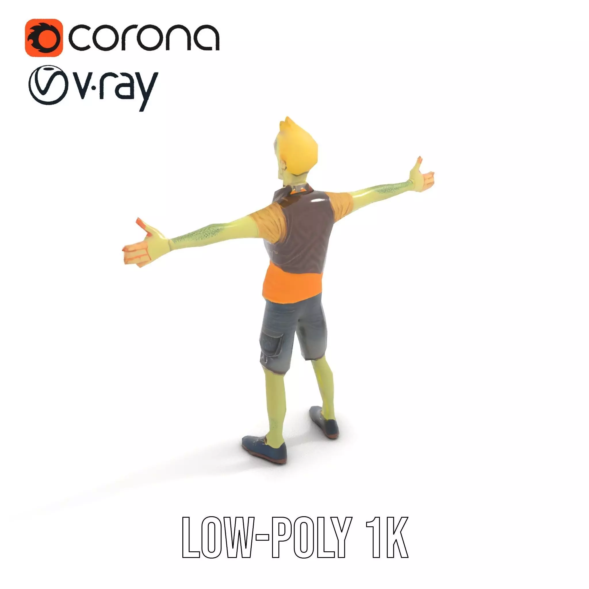 Quirky Zombie Character model pack Low-poly 3D model_8