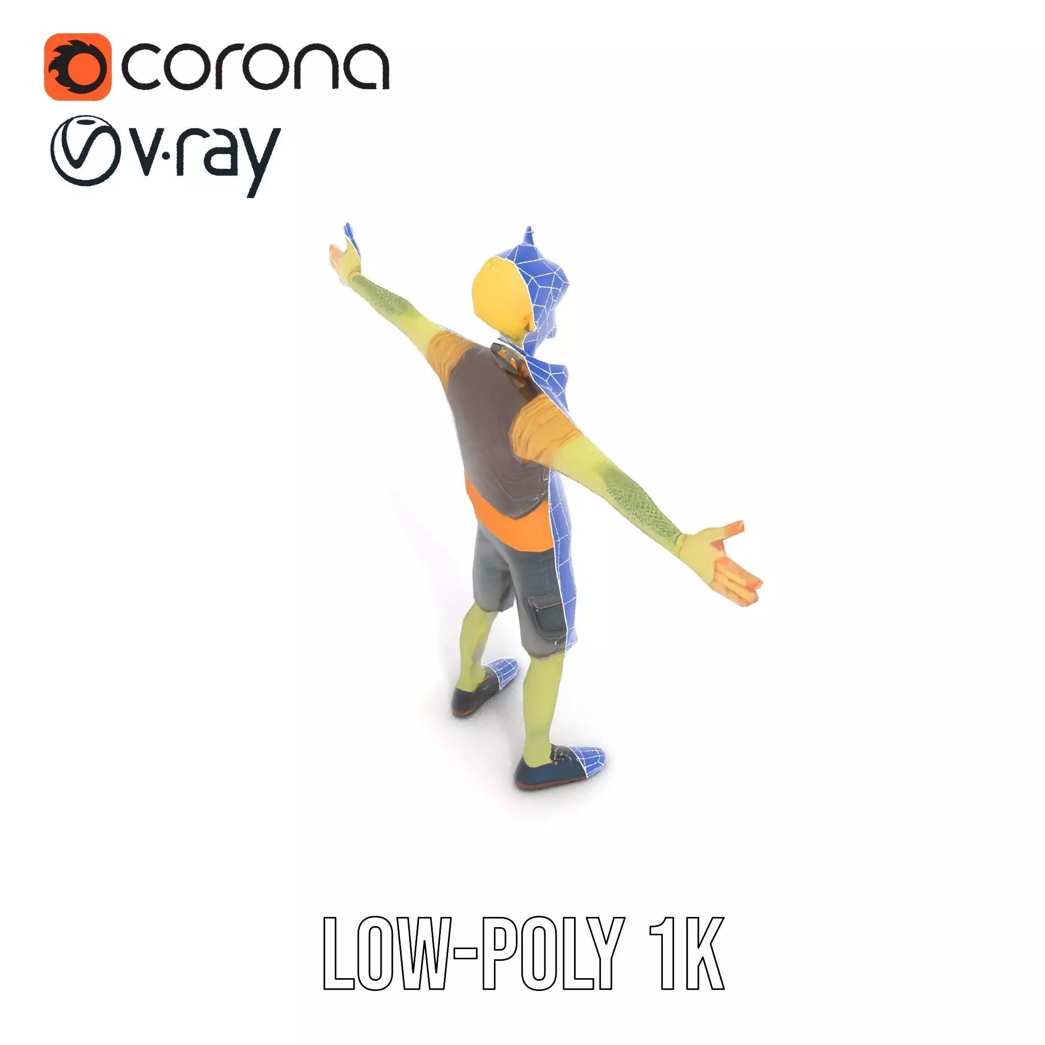 Quirky Zombie Character model pack Low-poly 3D model_11