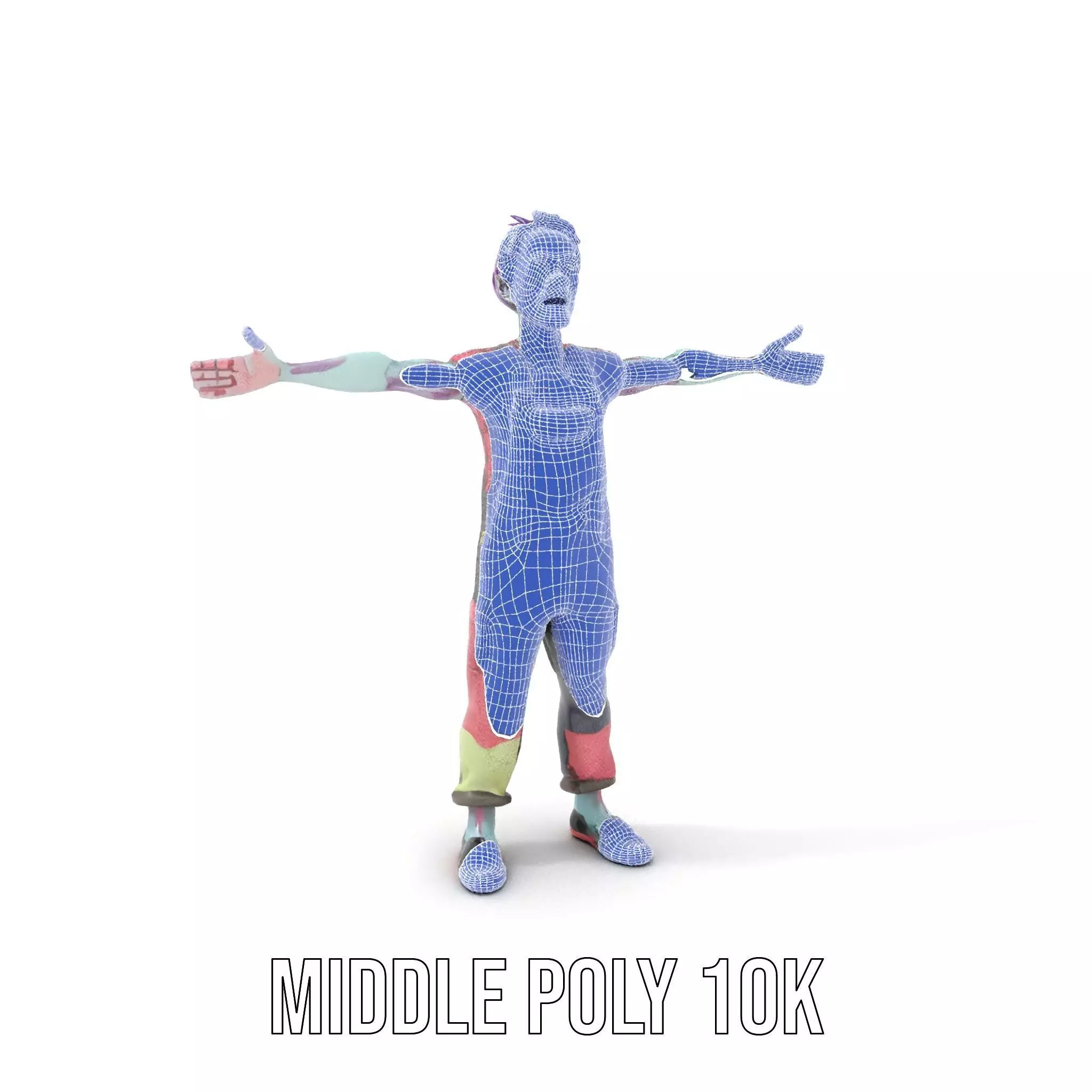 Patchwork Zombie model pack Low-poly 3D model_6