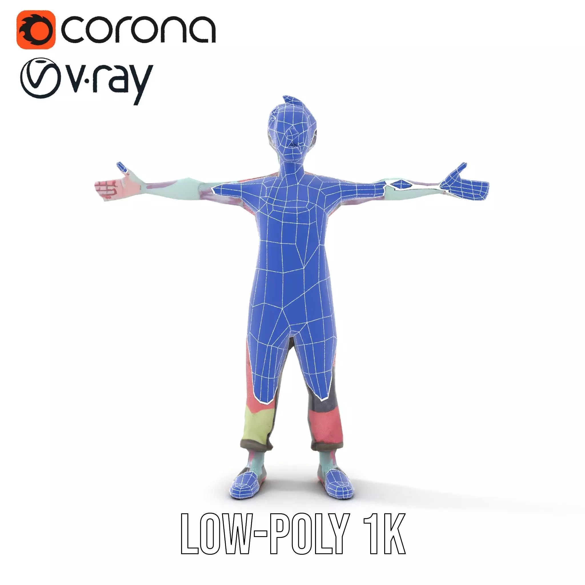 Patchwork Zombie model pack Low-poly 3D model_24