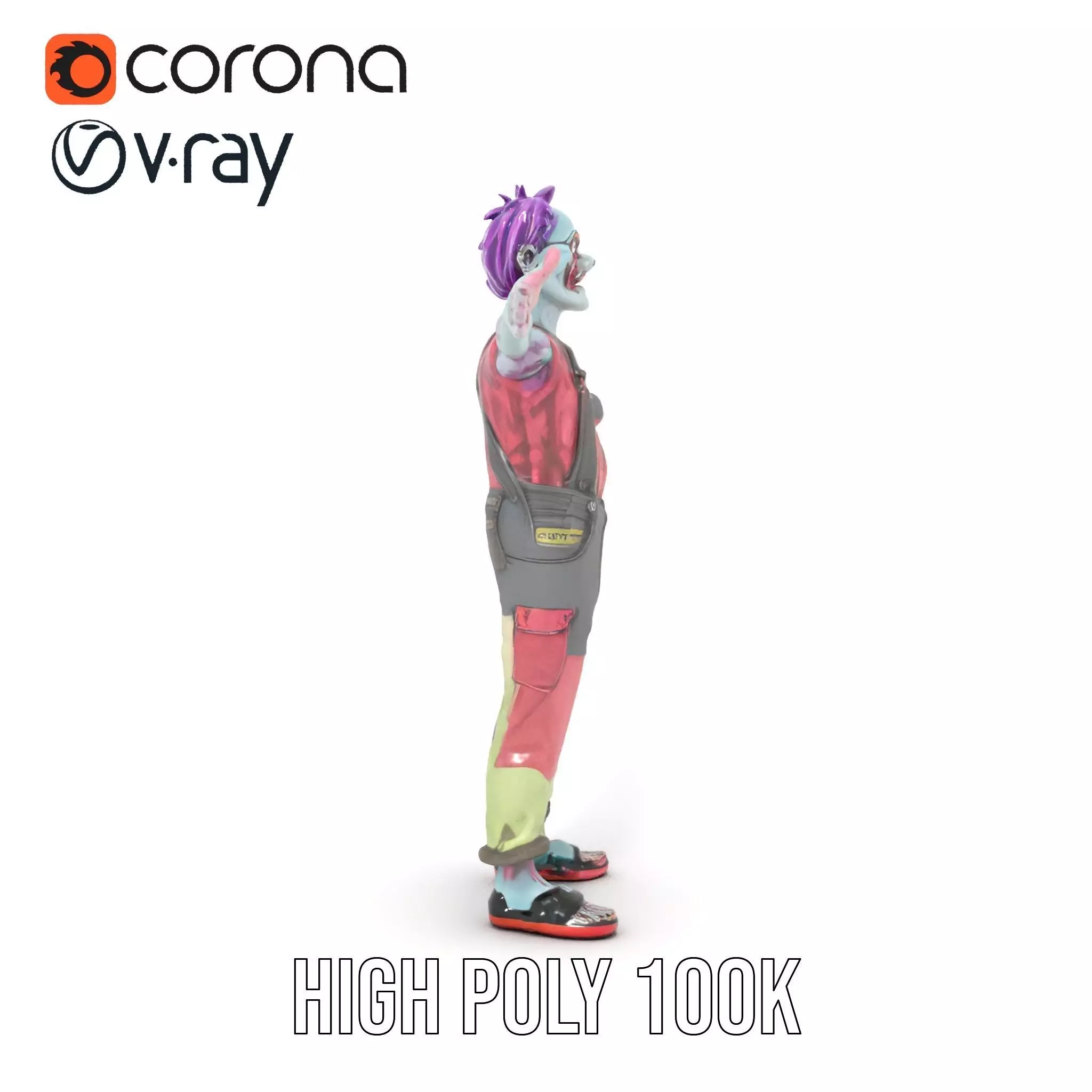 Patchwork Zombie model pack Low-poly 3D model_25