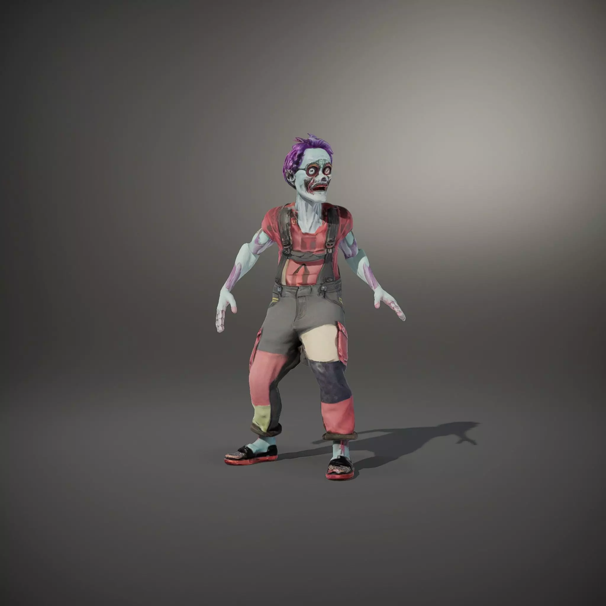 Patchwork Zombie model pack Low-poly 3D model_33