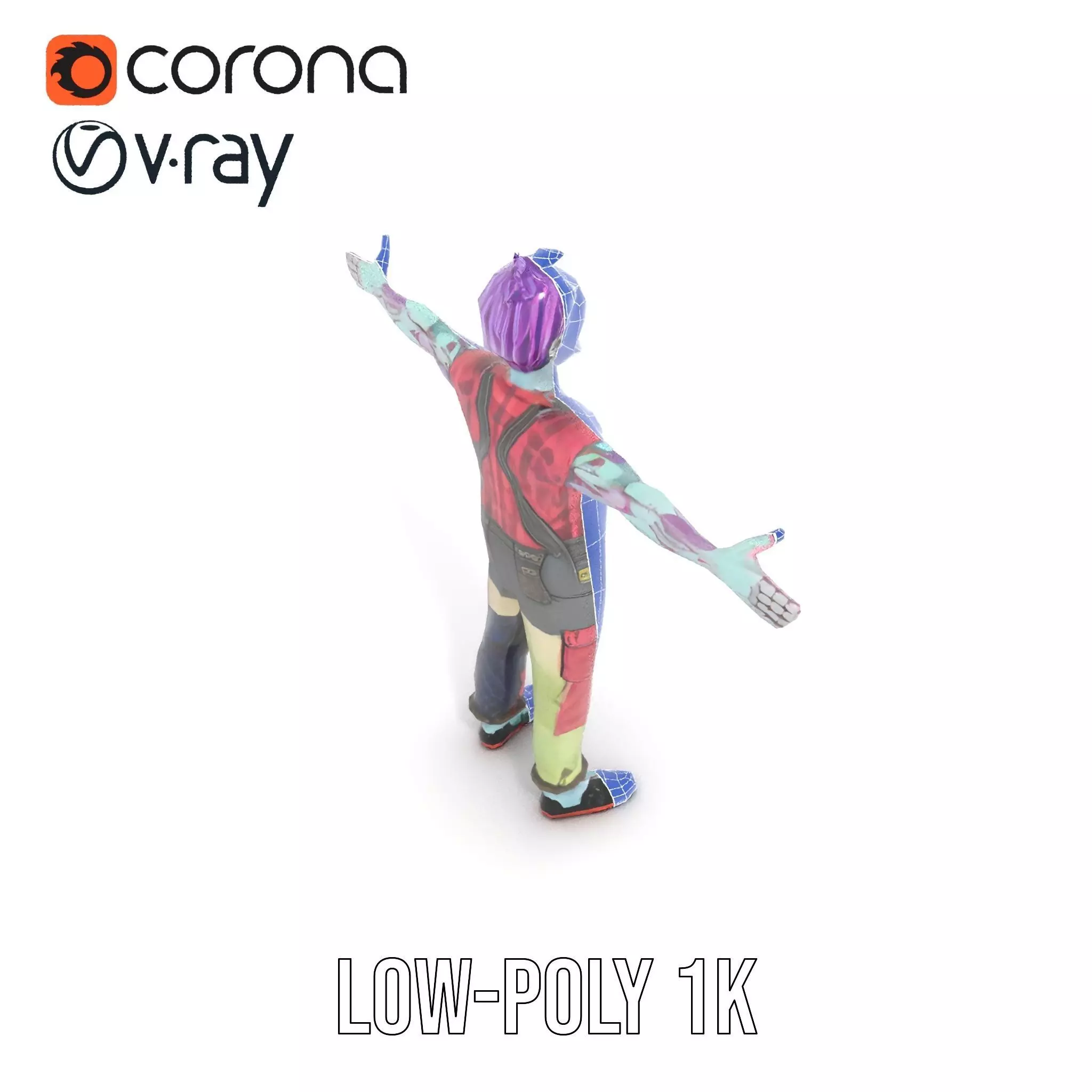 Patchwork Zombie model pack Low-poly 3D model_27