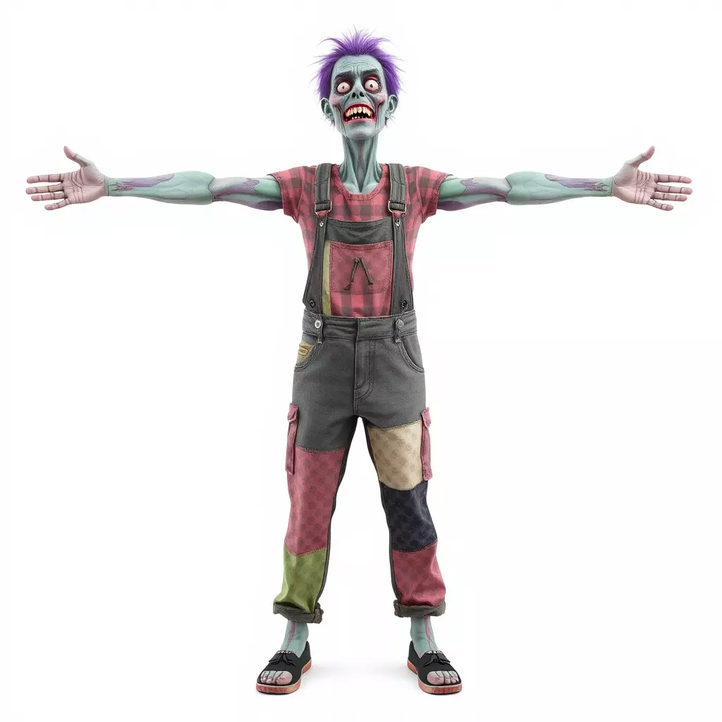 Patchwork Zombie model pack Low-poly 3D model_2