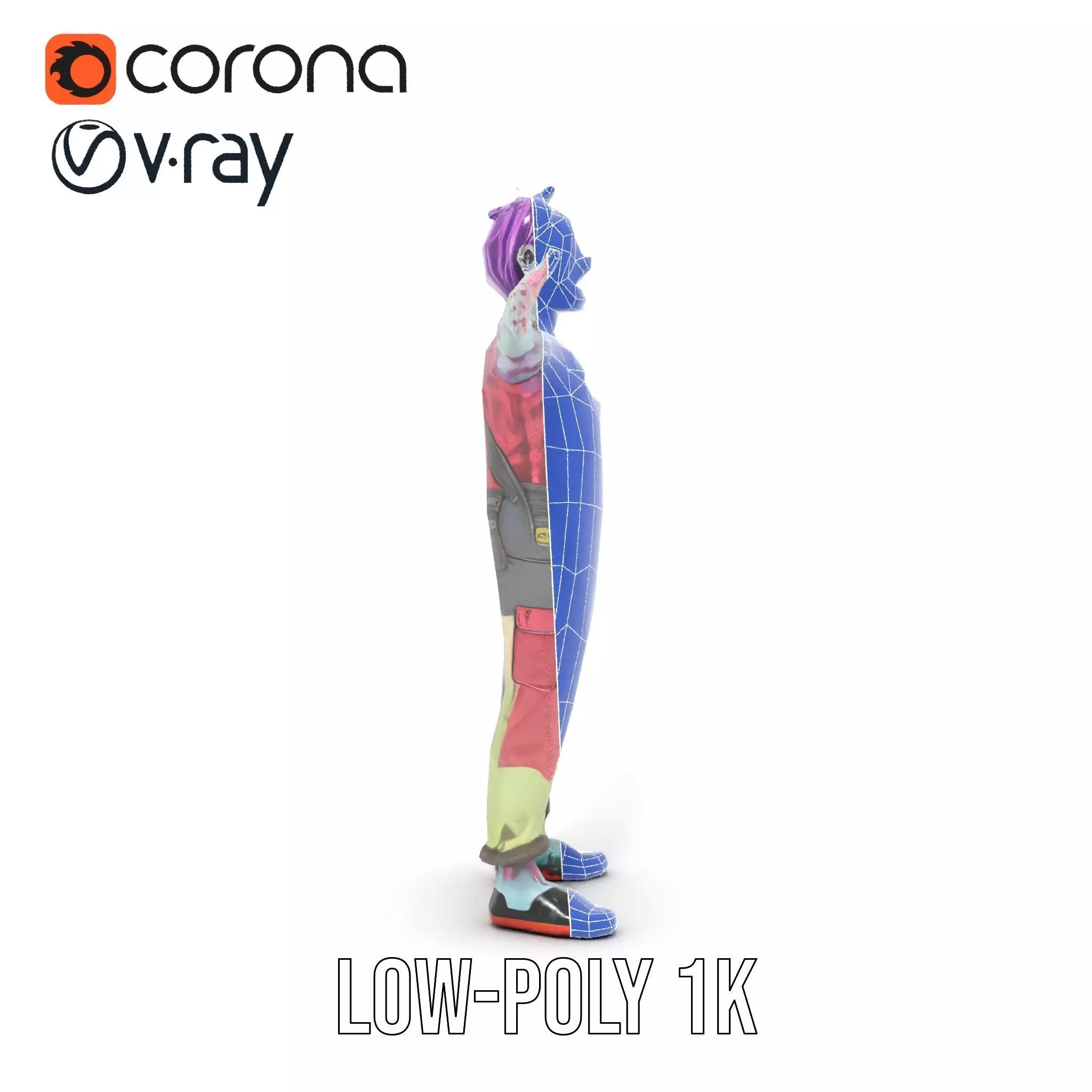 Patchwork Zombie model pack Low-poly 3D model_18