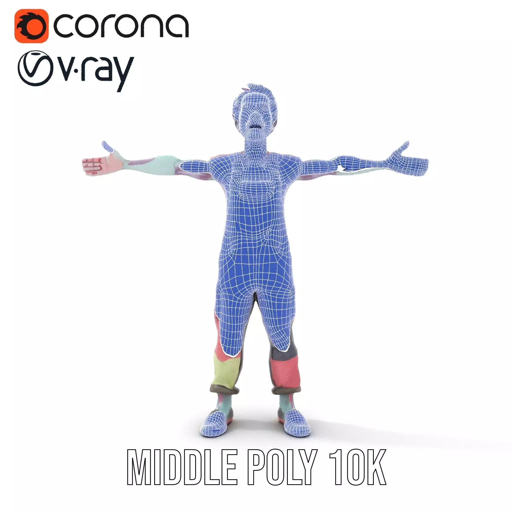 Patchwork Zombie model pack Low-poly 3D model_29