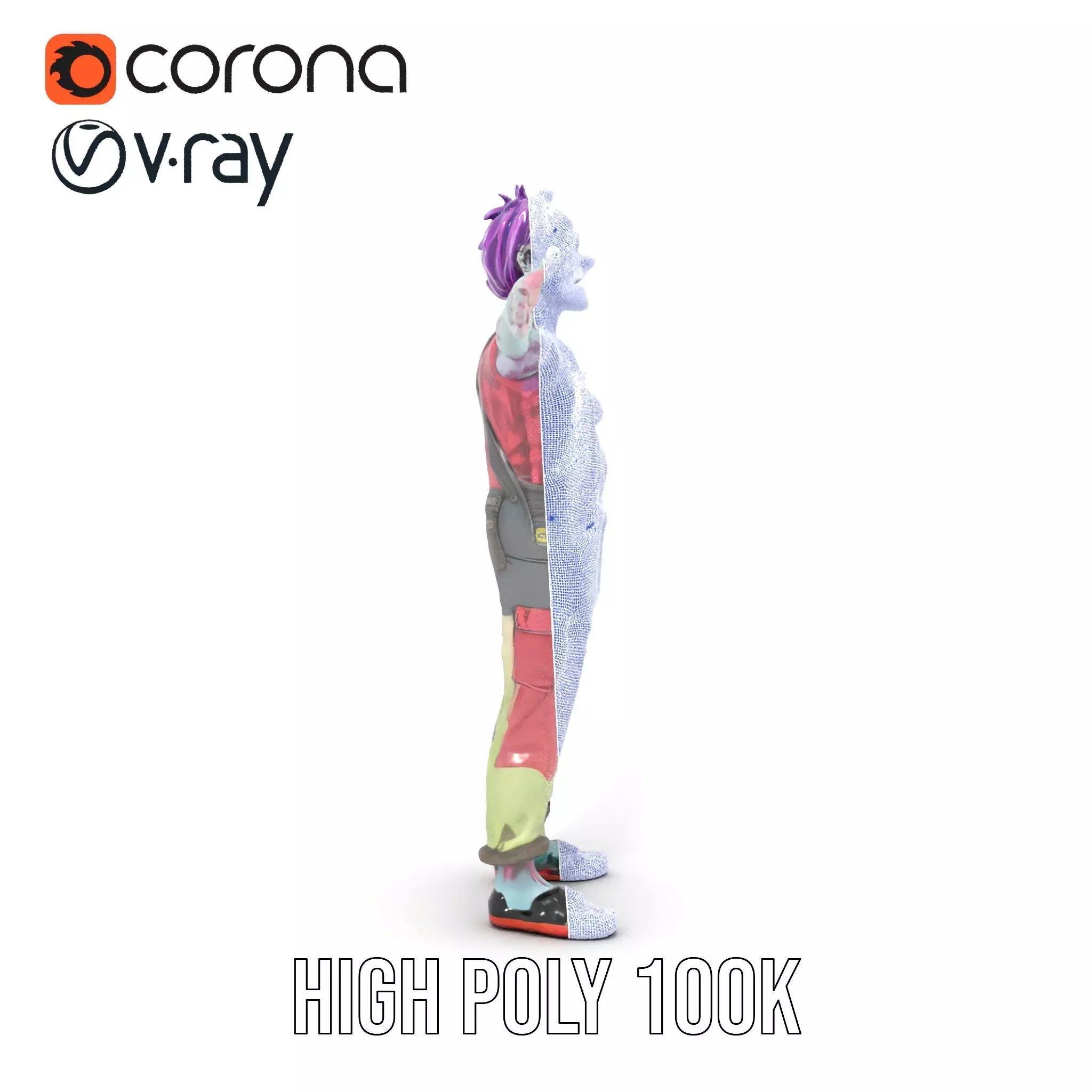 Patchwork Zombie model pack Low-poly 3D model_32