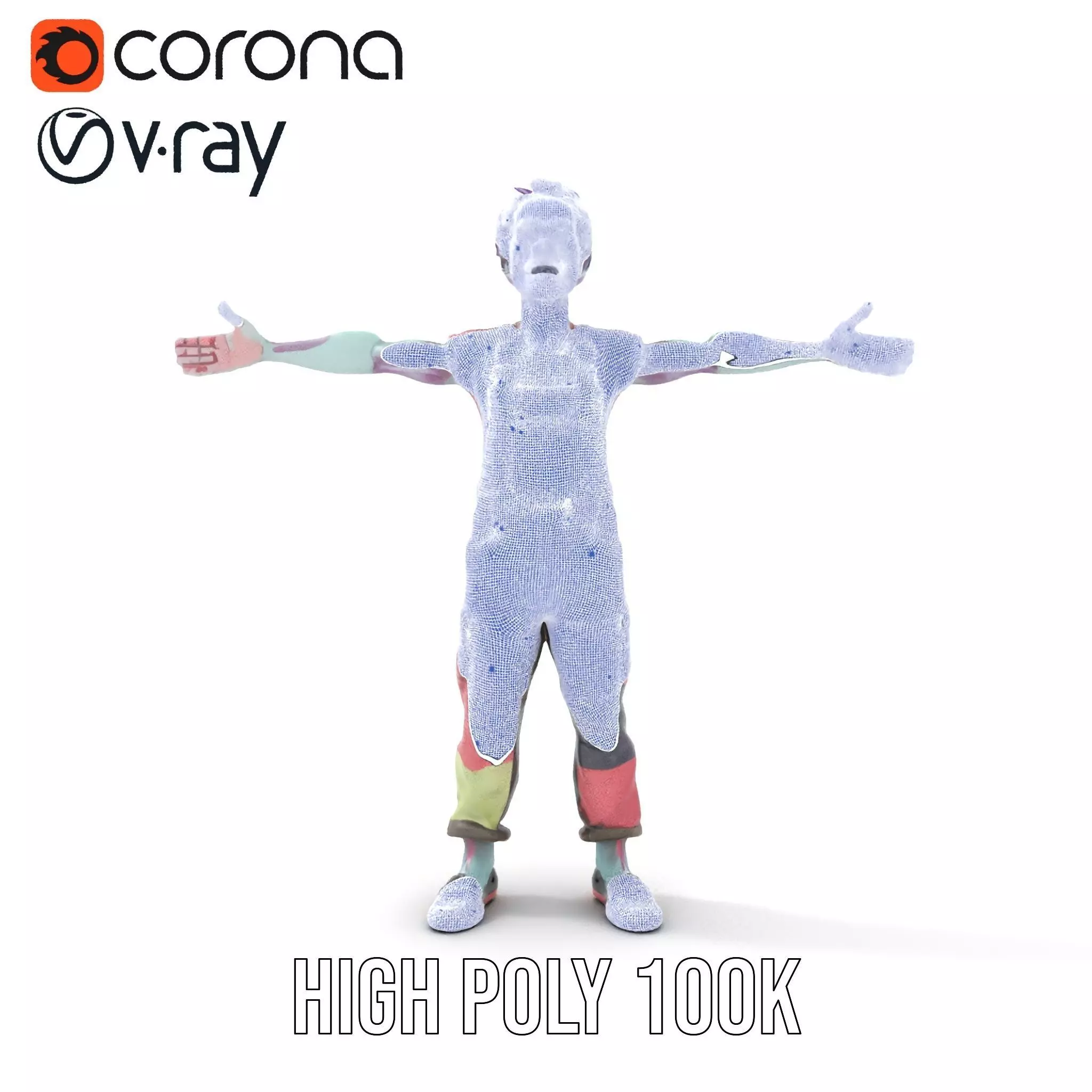 Patchwork Zombie model pack Low-poly 3D model_31