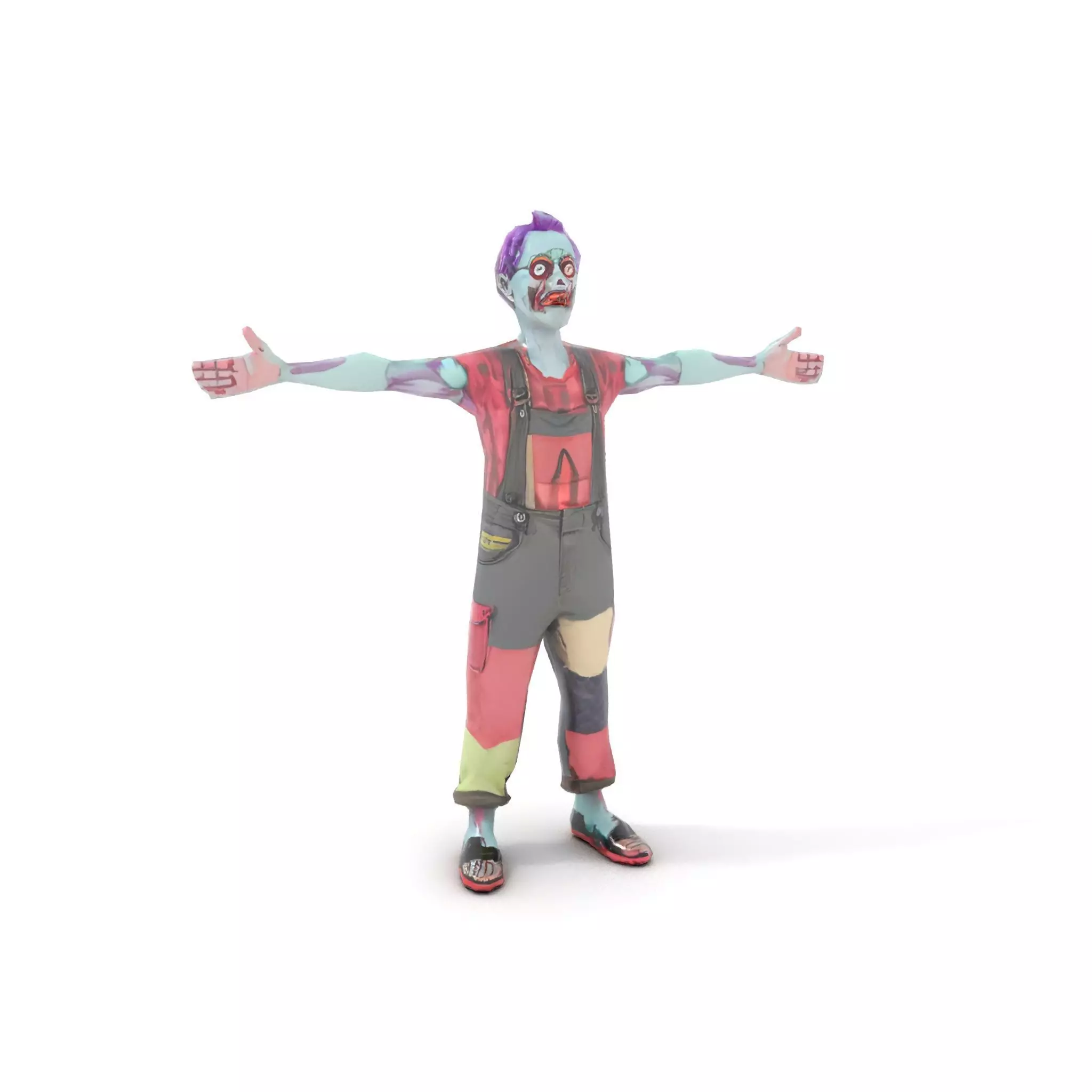 Patchwork Zombie model pack Low-poly 3D model_8