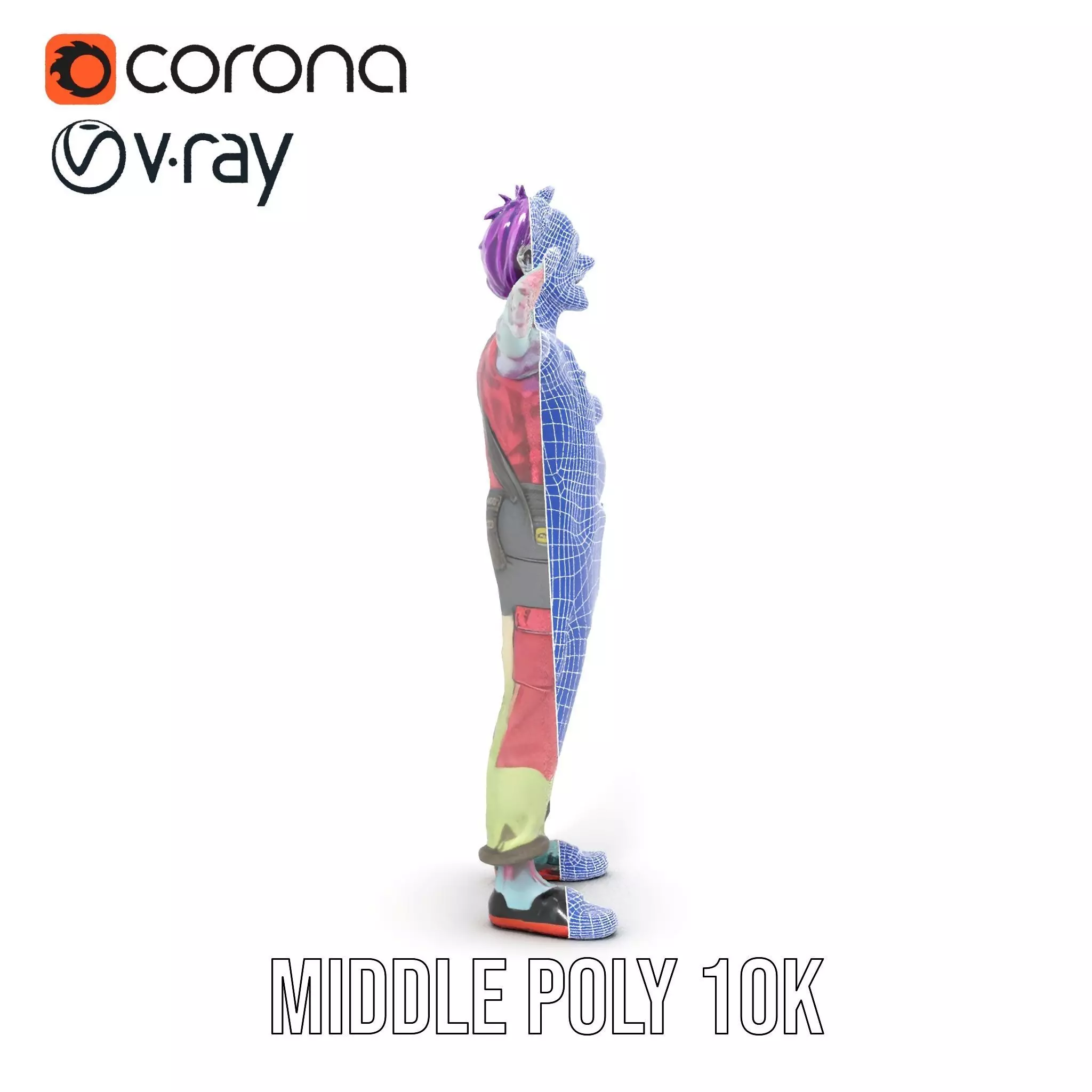 Patchwork Zombie model pack Low-poly 3D model_14