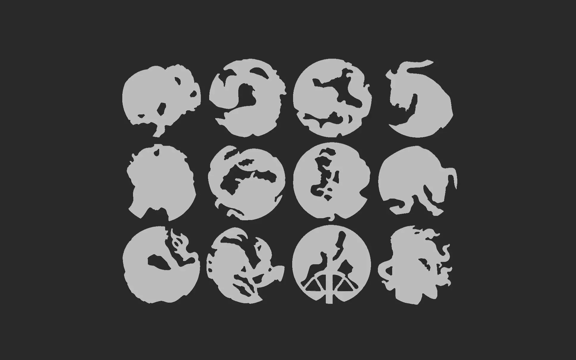 12 Zodiac Signs 3D print model_3