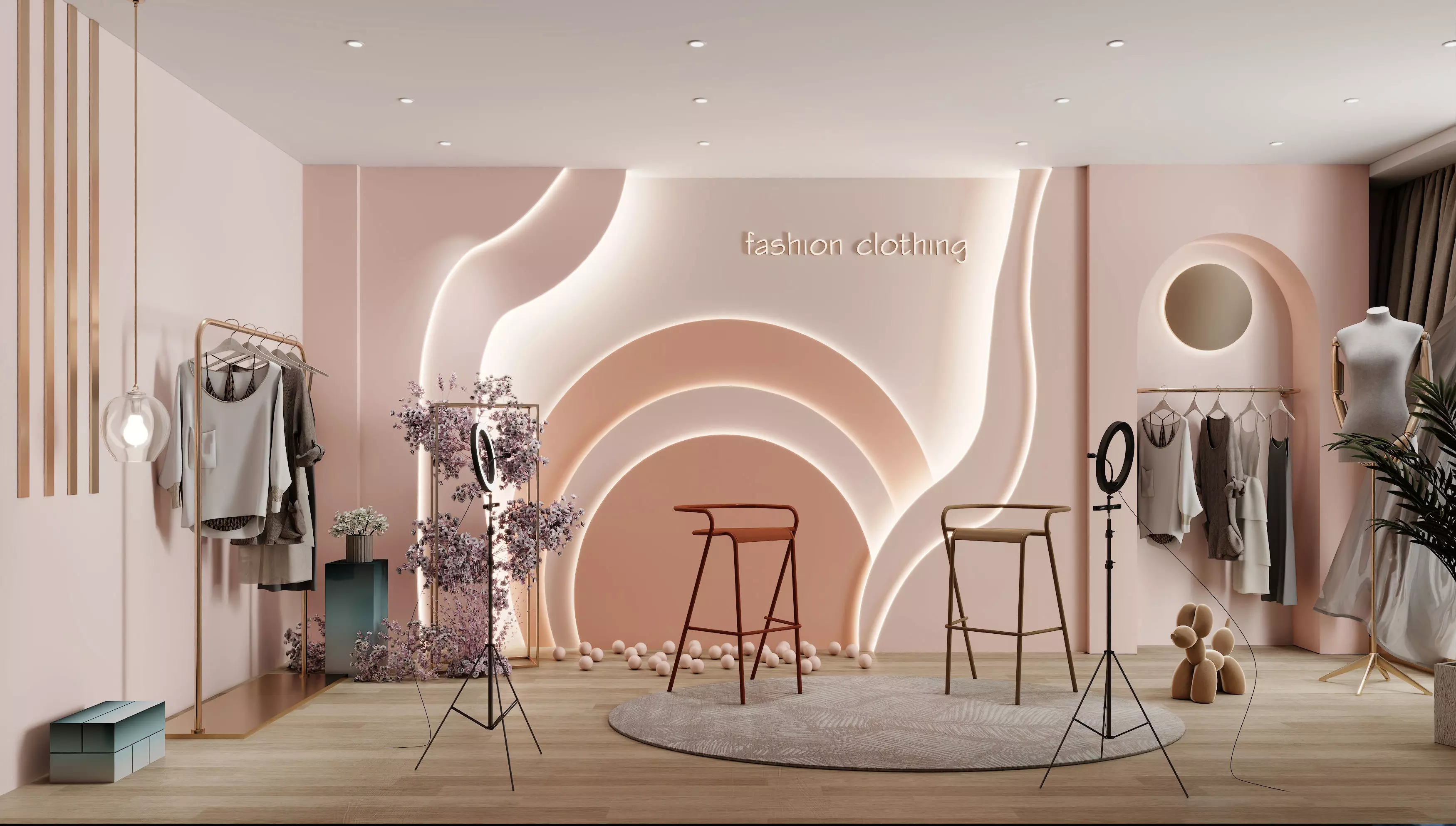 Live Clothing Store - 3D Broadcast Studio - E-commerce Showroom Low-poly 3D model