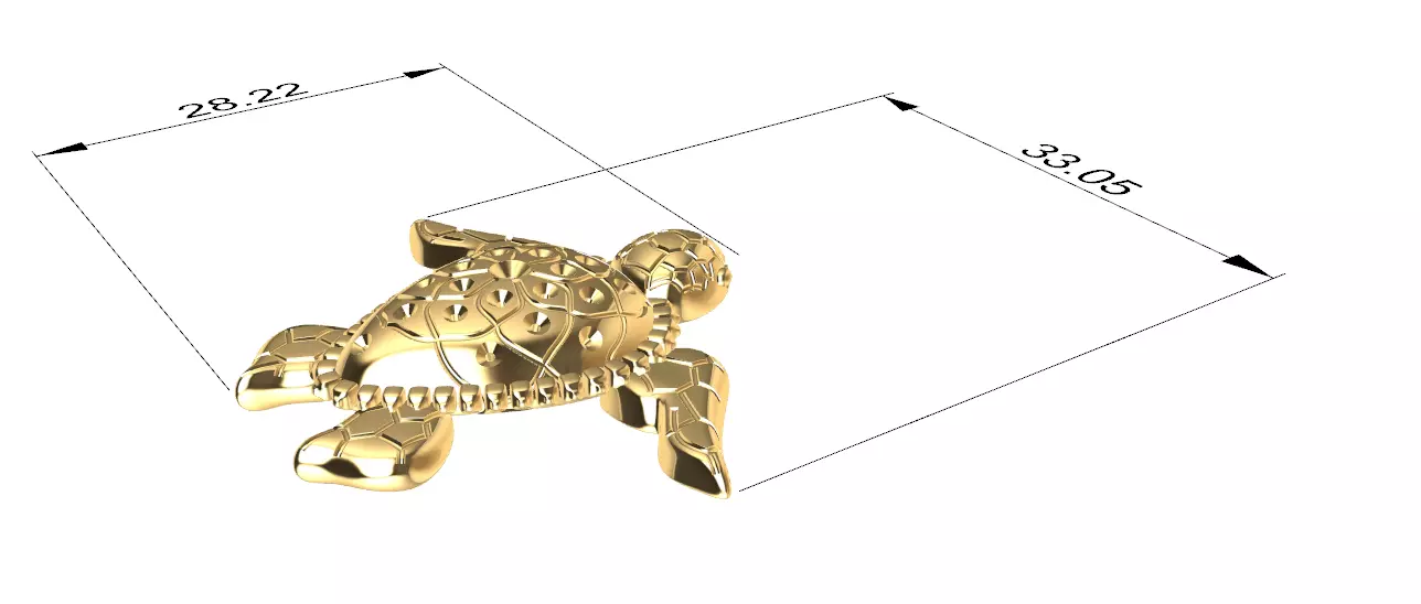 Turtle Pendant inspired by nature calm 3D print model_3