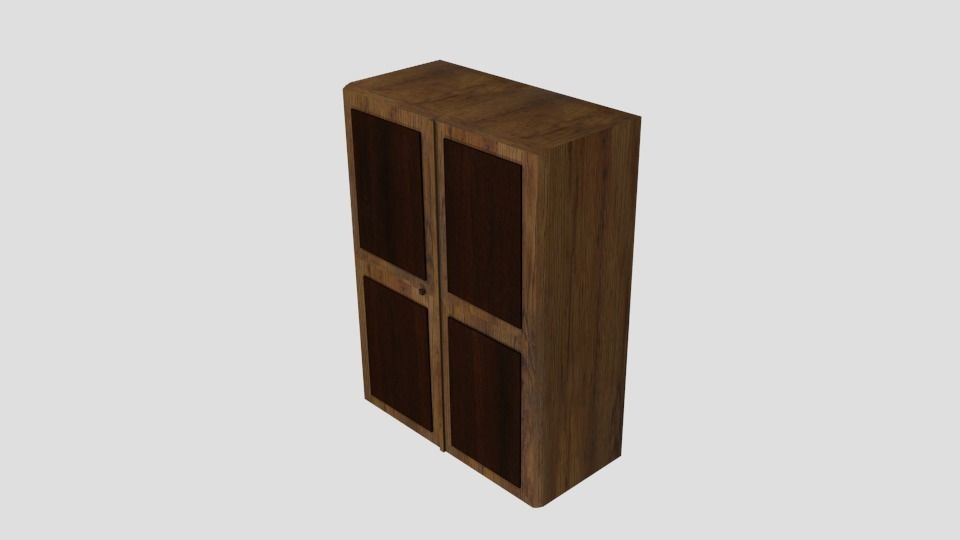 Wooden cupboard Free low-poly 3D model