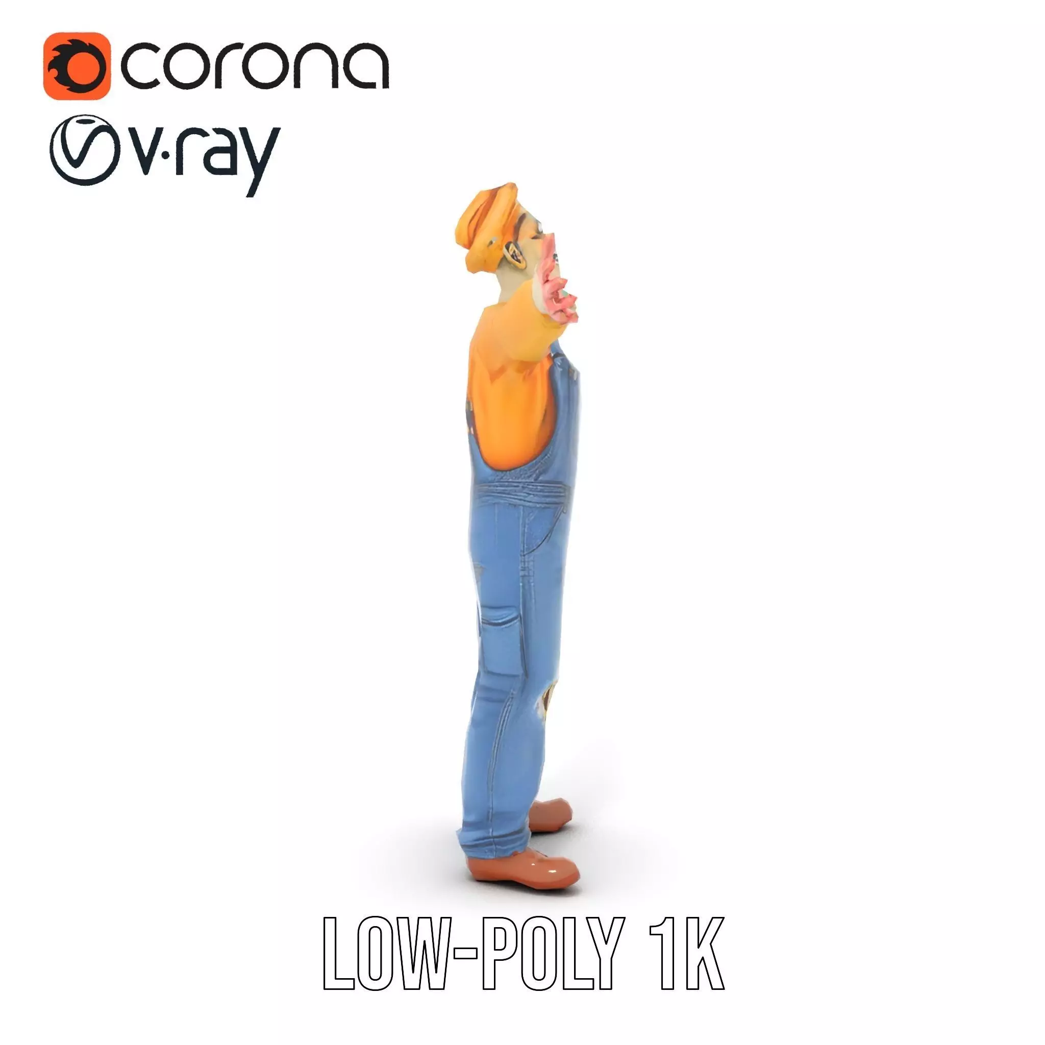 Zany Zombie Character model pack Low-poly 3D model_8