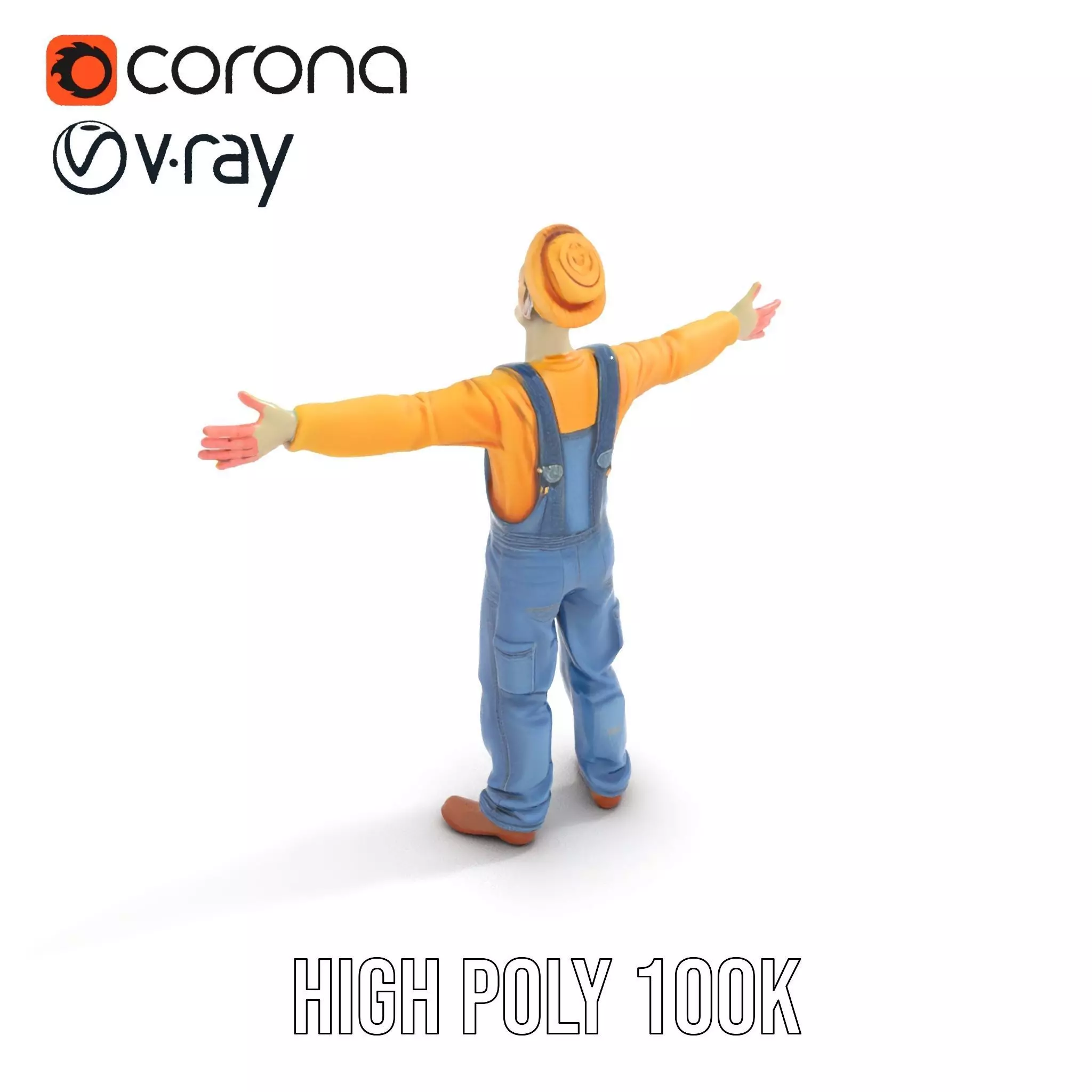 Zany Zombie Character model pack Low-poly 3D model_15