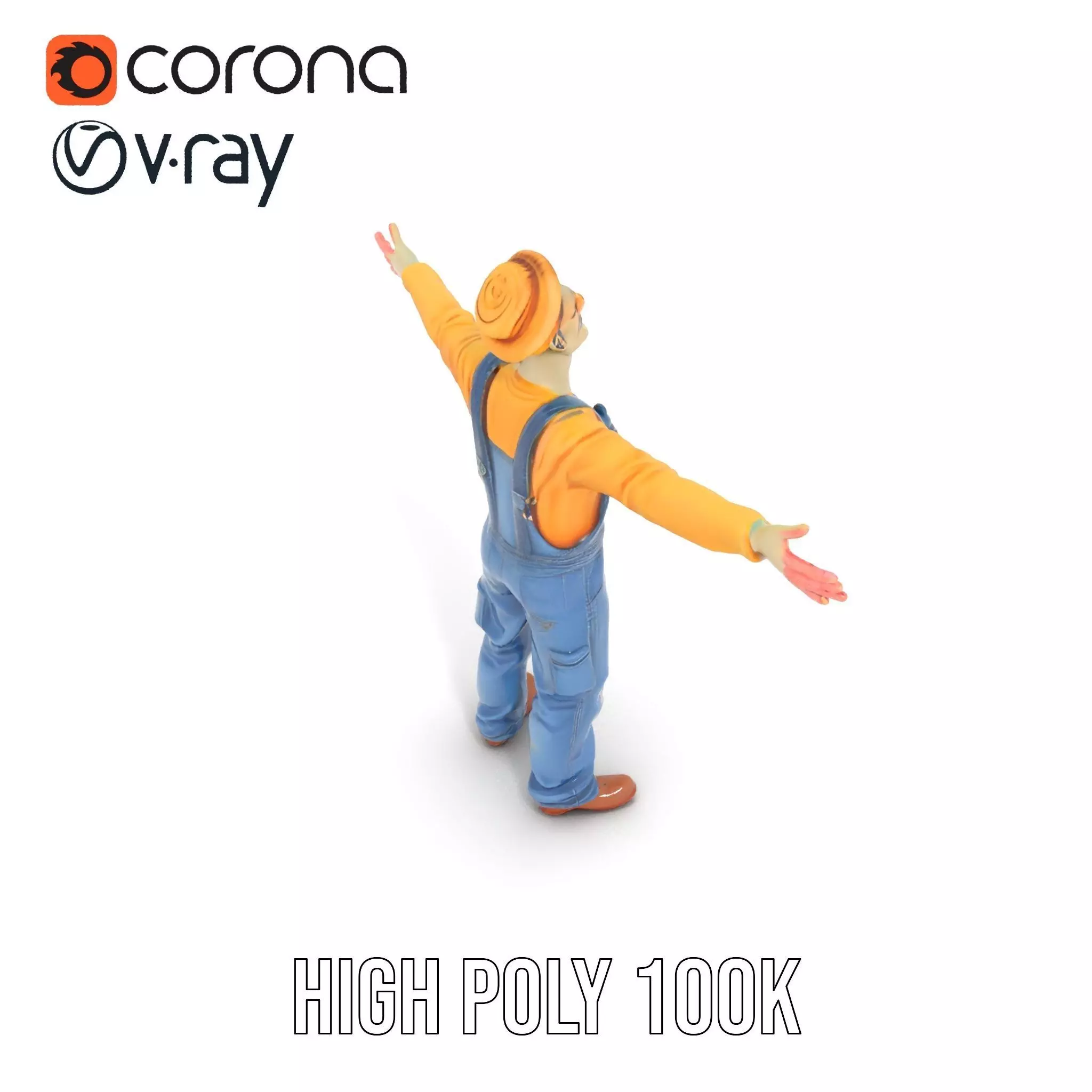 Zany Zombie Character model pack Low-poly 3D model_18