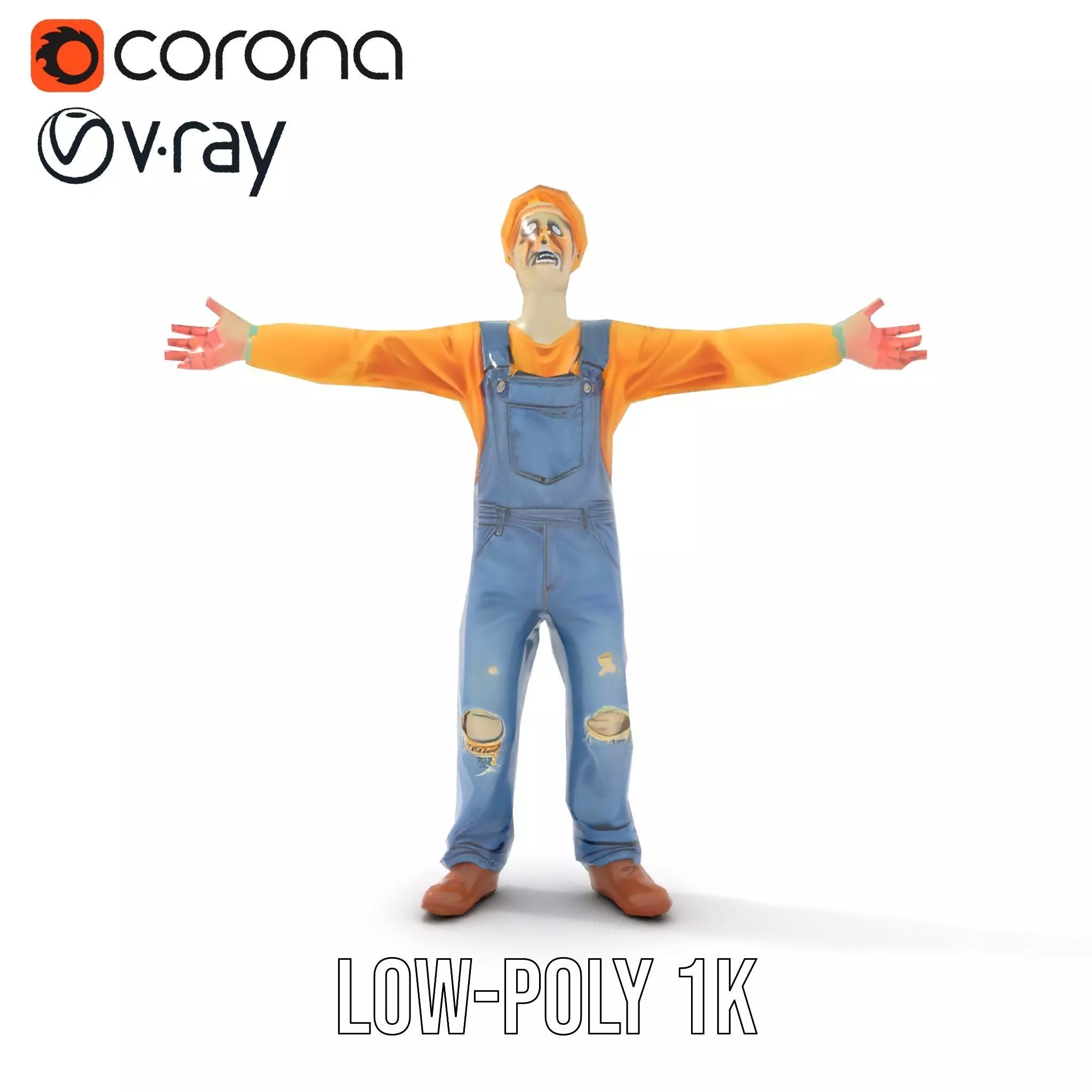 Zany Zombie Character model pack Low-poly 3D model_20