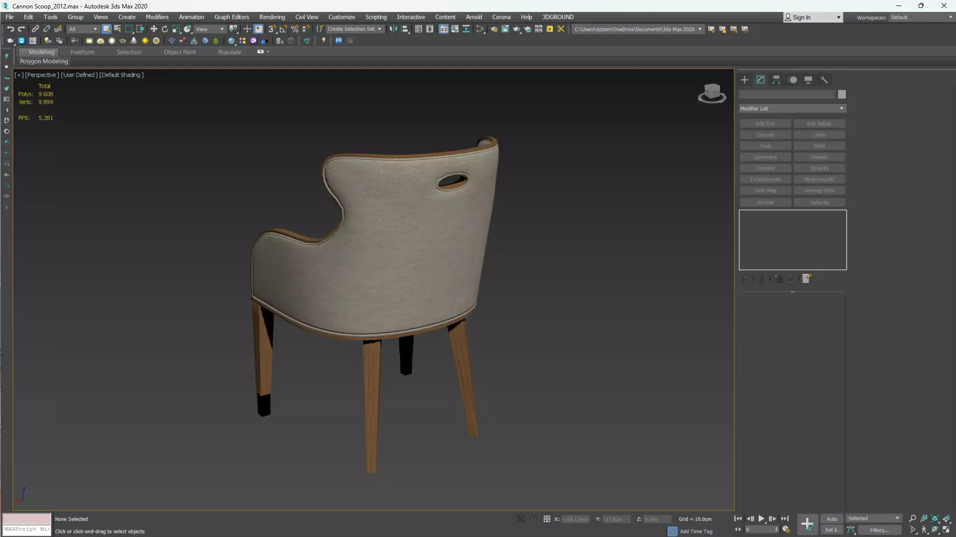 Cannon Scoop Low-poly 3D model_5