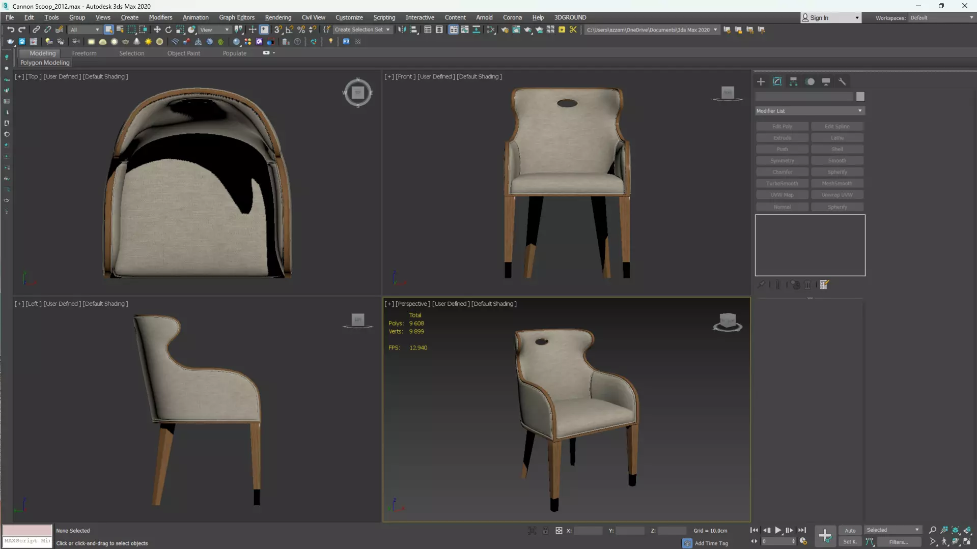 Cannon Scoop Low-poly 3D model_3
