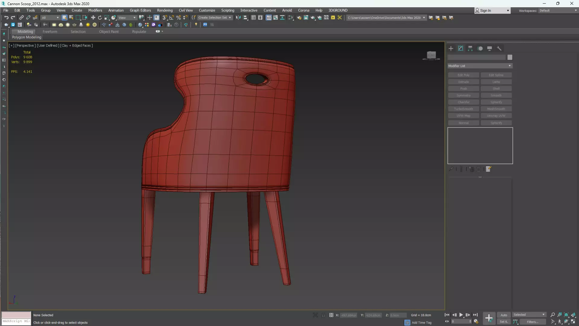 Cannon Scoop Low-poly 3D model_9