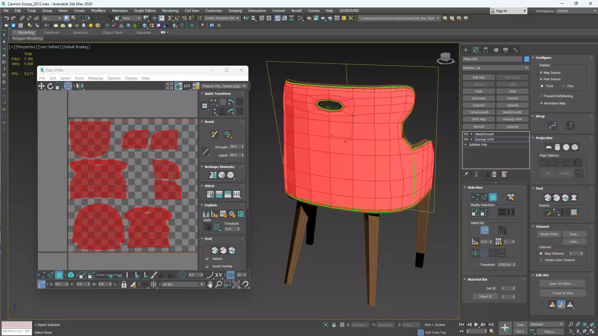 Cannon Scoop Low-poly 3D model_11