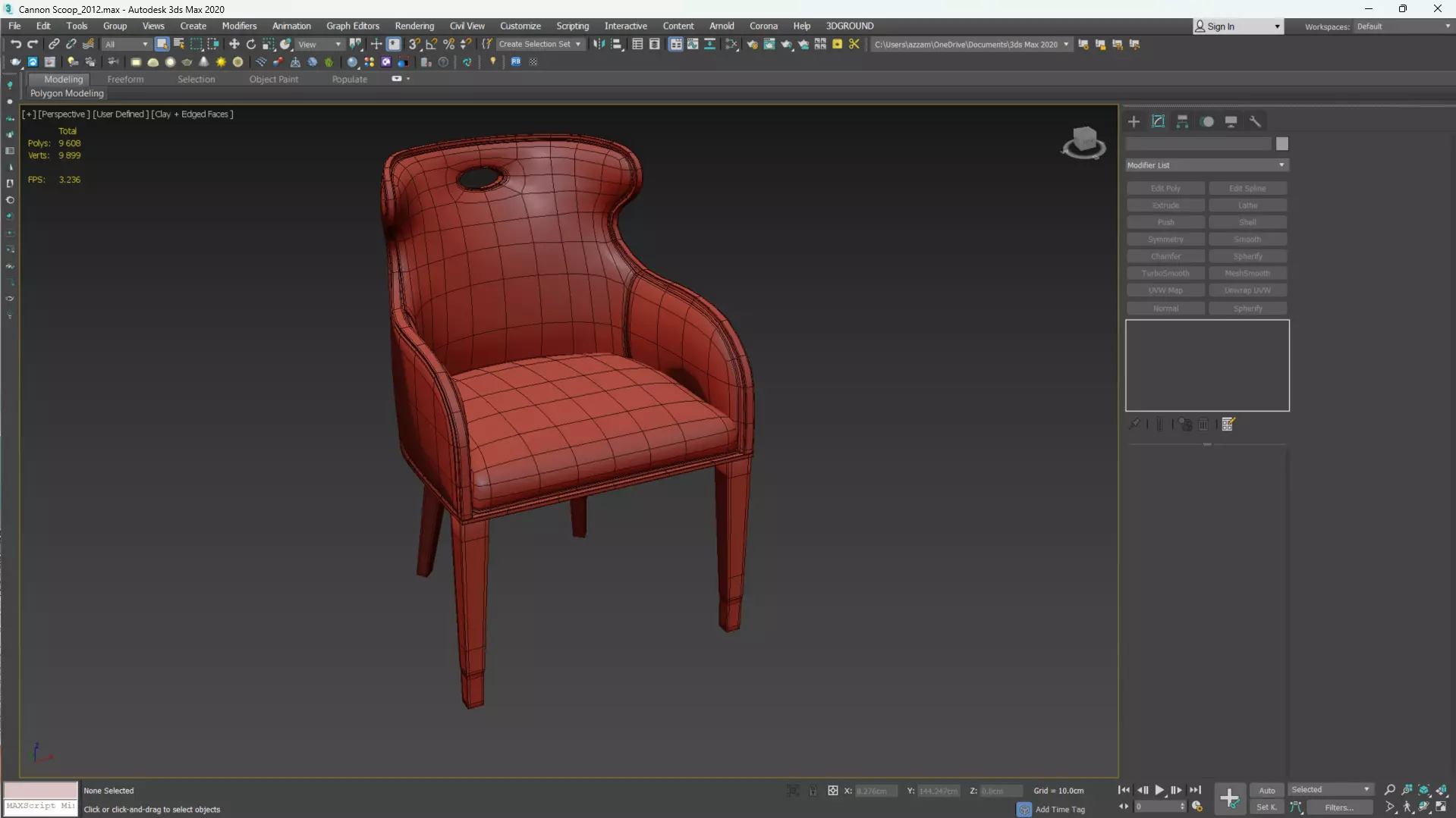 Cannon Scoop Low-poly 3D model_8