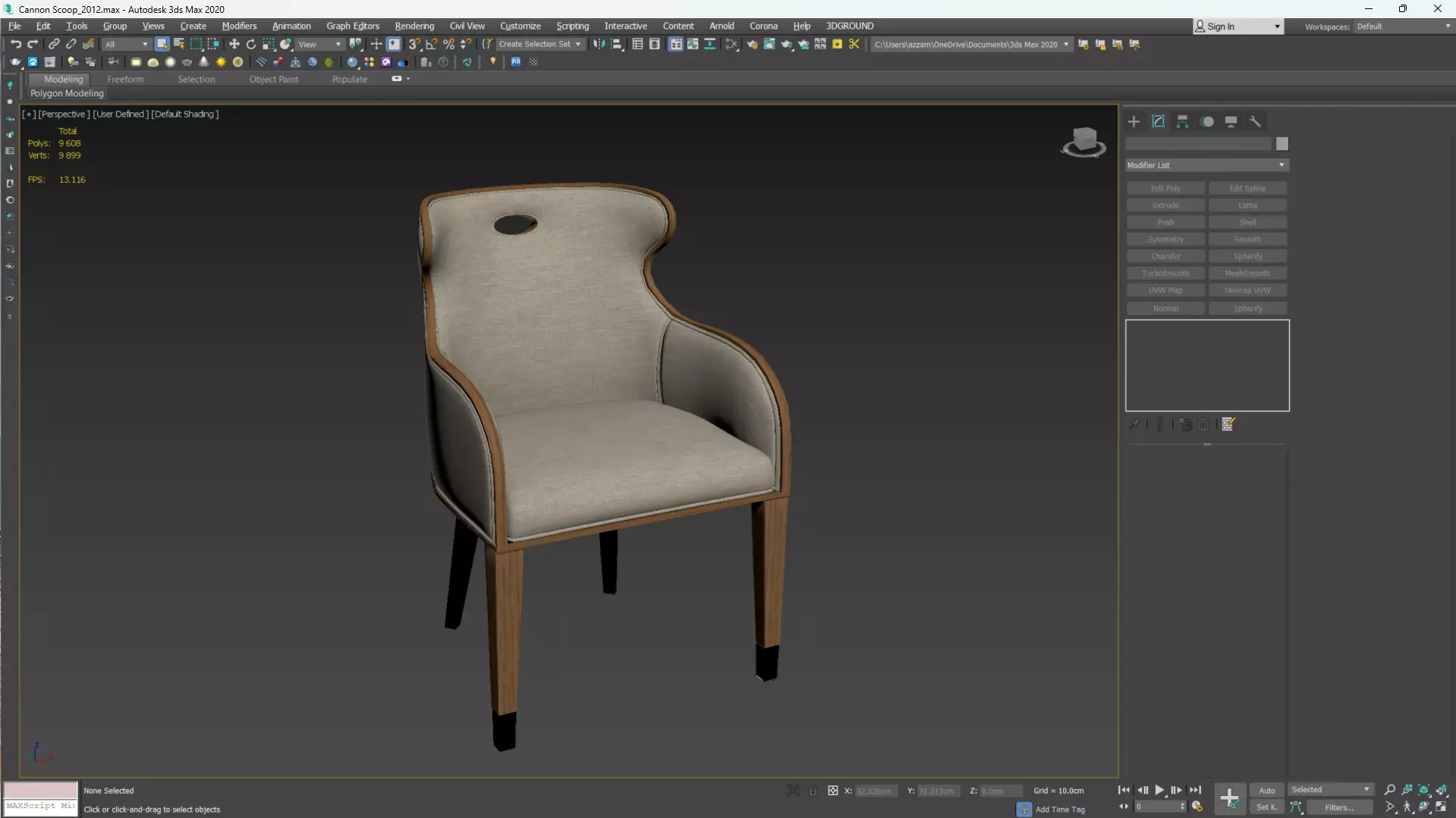 Cannon Scoop Low-poly 3D model_4