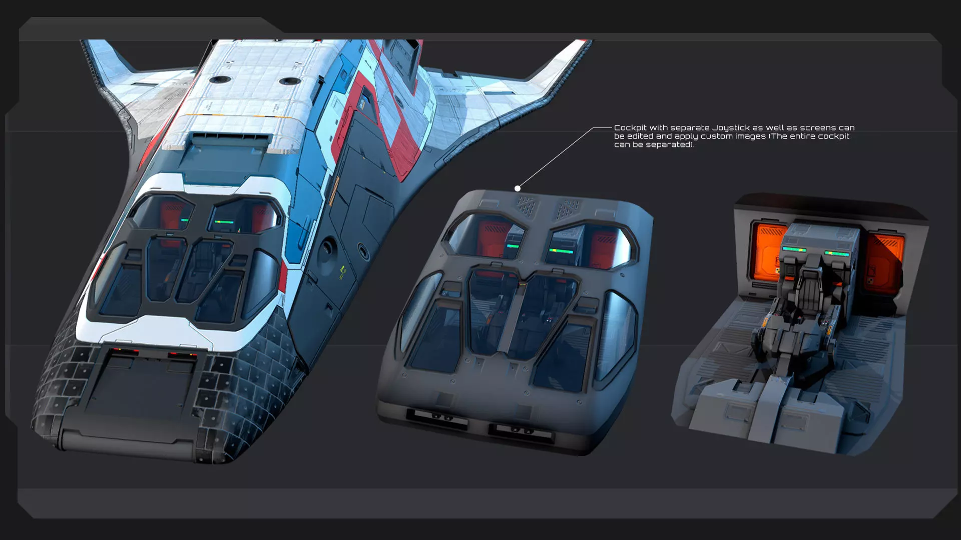 ARES 8 - Shuttle  Low-poly 3D model_7