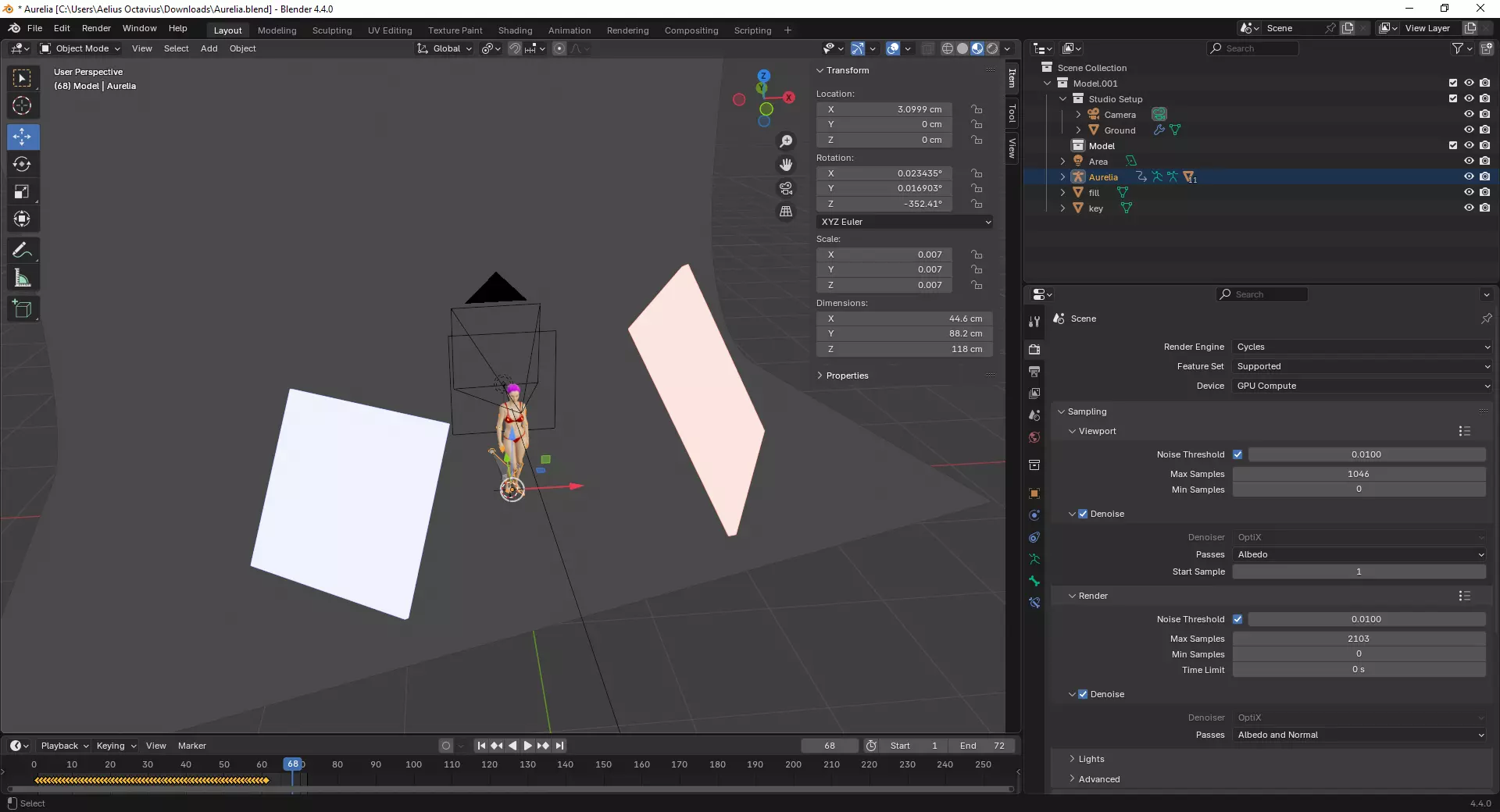 Aurelia - Female 3D Character Model Low-poly 3D model_6