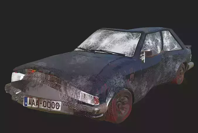 Dirty and Bloody Wrecked Ford 