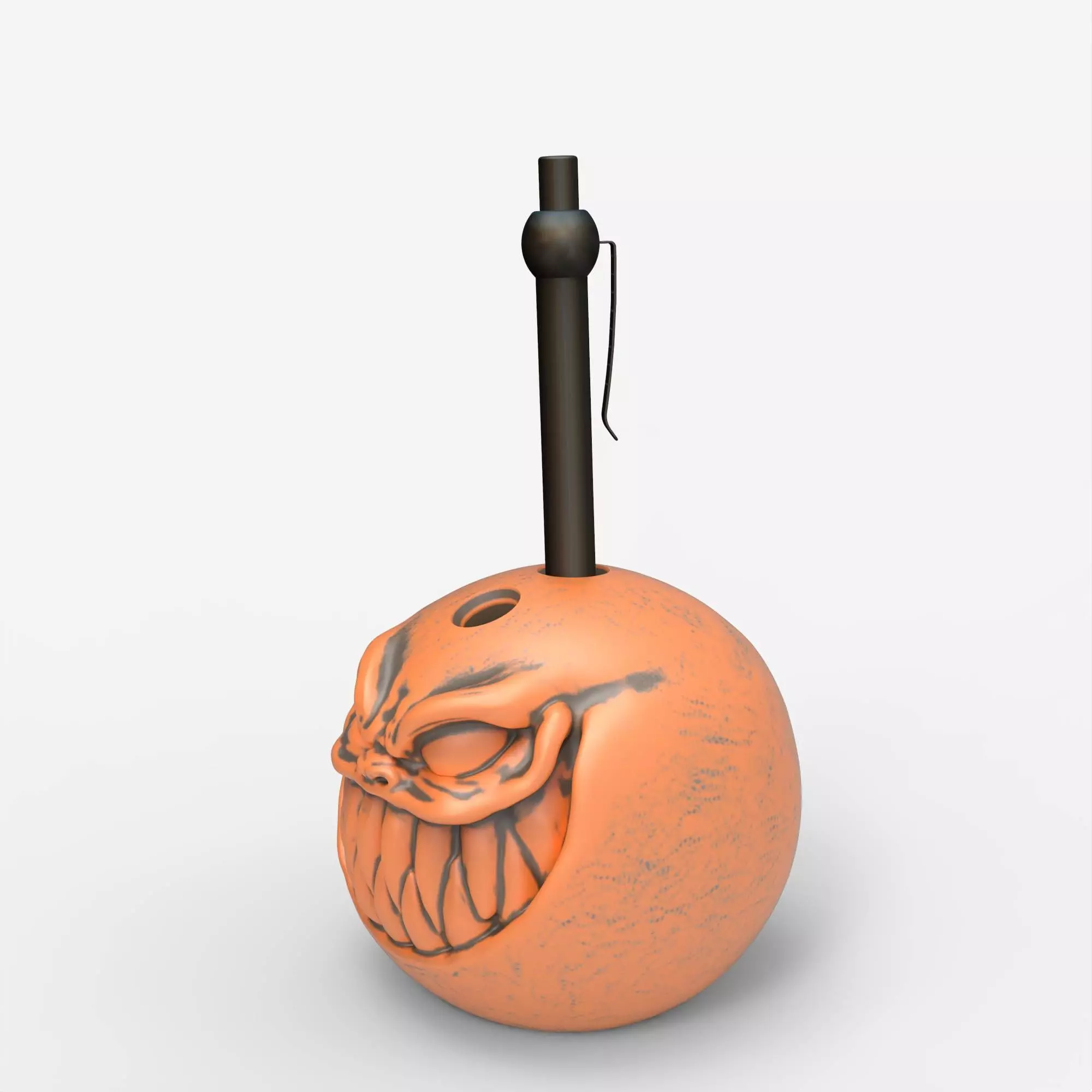 Pumpkin Pen Holder Spooky Jack-O-Lantern Gothic Desk Organizer 3D print model_4