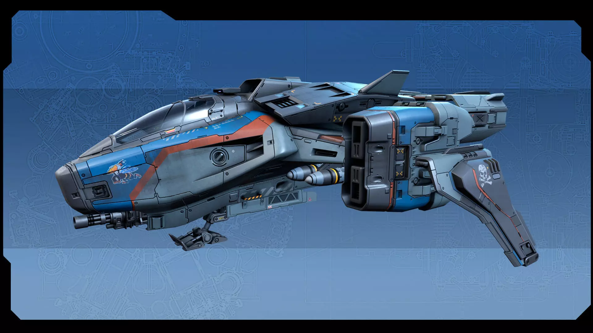 SF Modular Pirate Fighter Low-poly 3D model_4